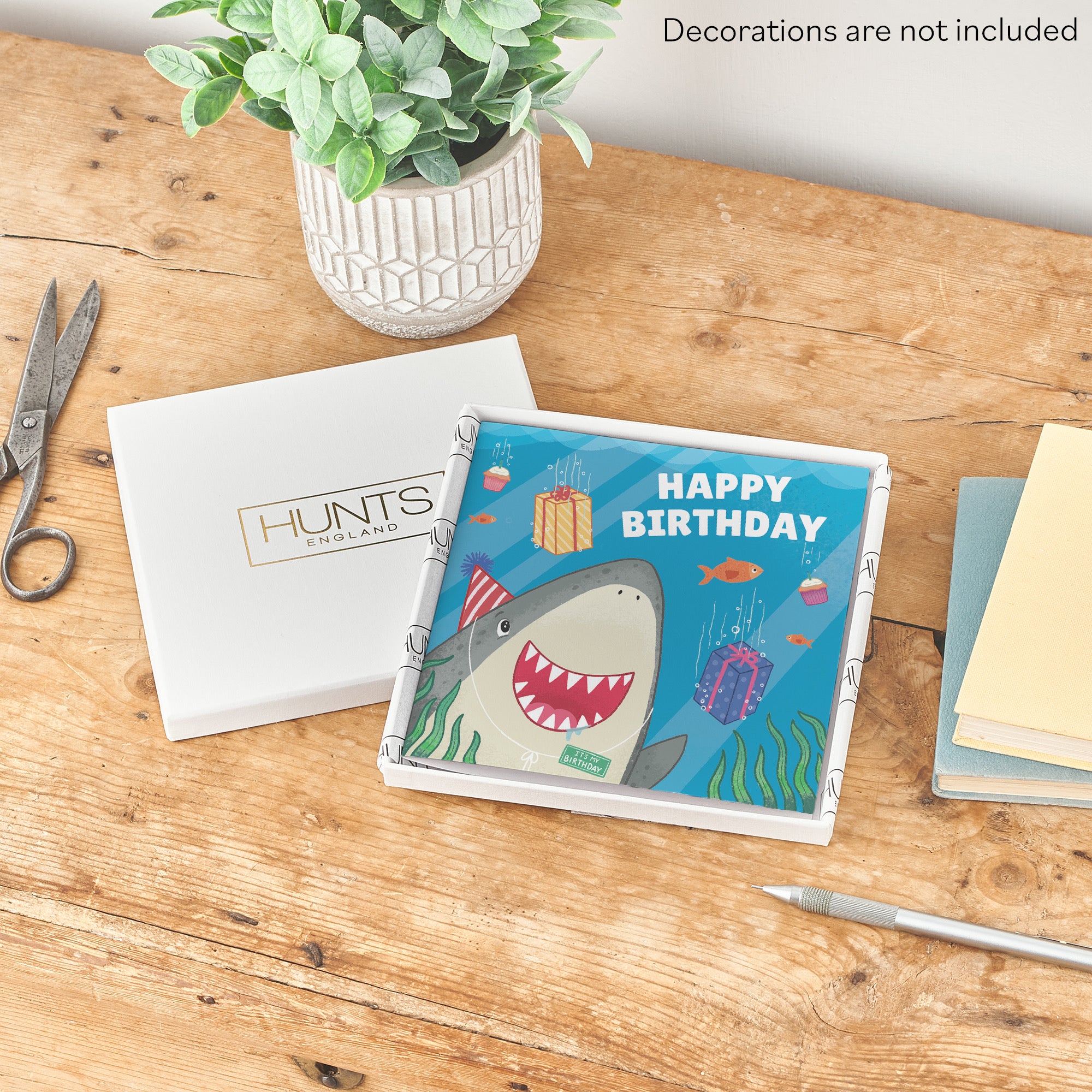 Boxed Cute Shark Kids Birthday Card Ocean - Default Title (B0D5RKT1FB)