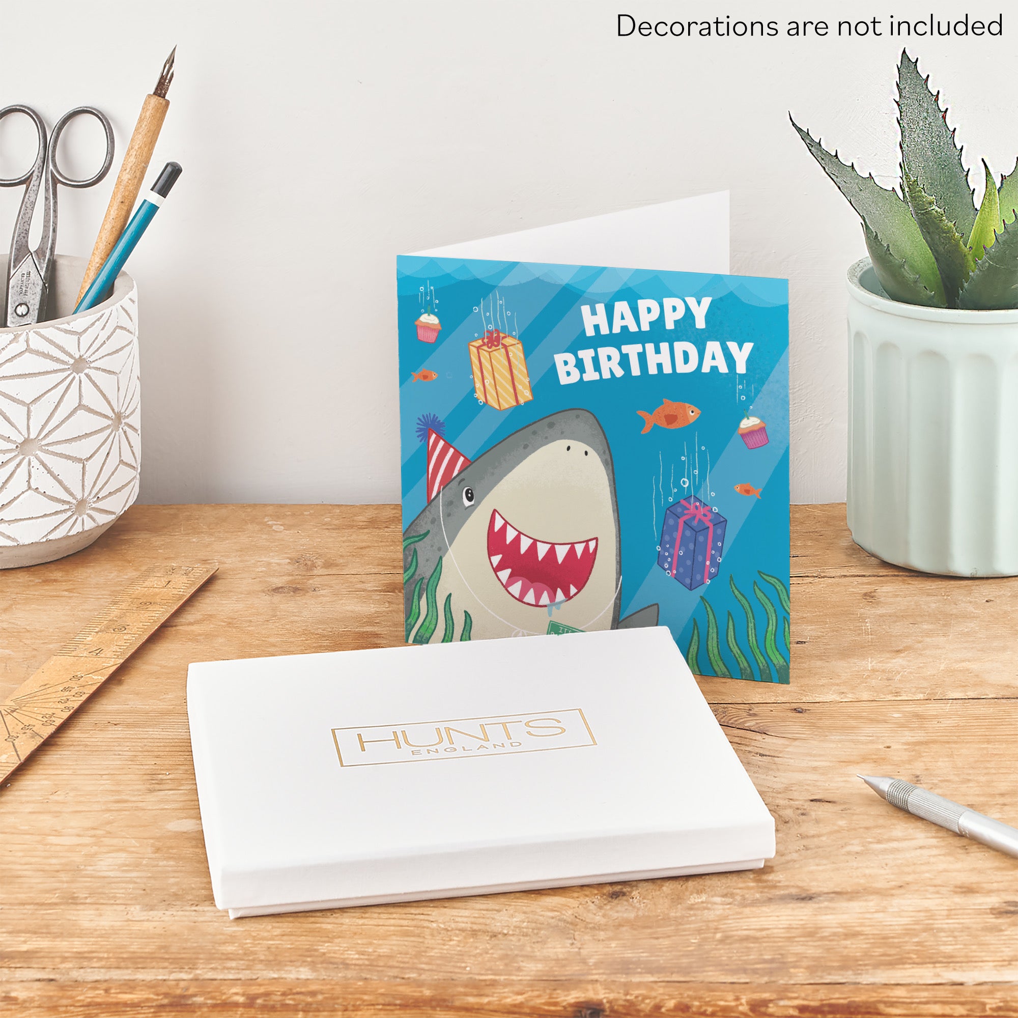 Boxed Cute Shark Kids Birthday Card Ocean - Default Title (B0D5RKT1FB)