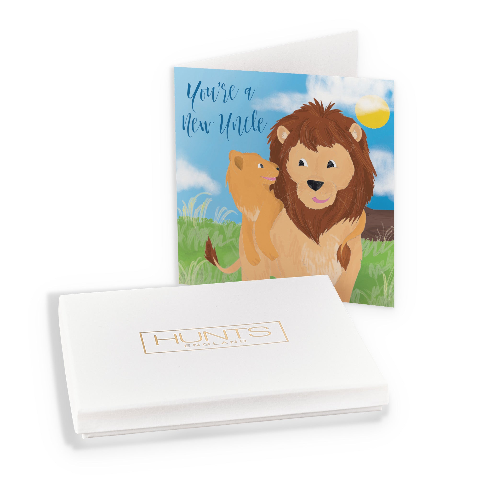 Boxed New Uncle Congratulations New Baby Card Cute Lions Jungle - Default Title (B0D5RKT1FH)