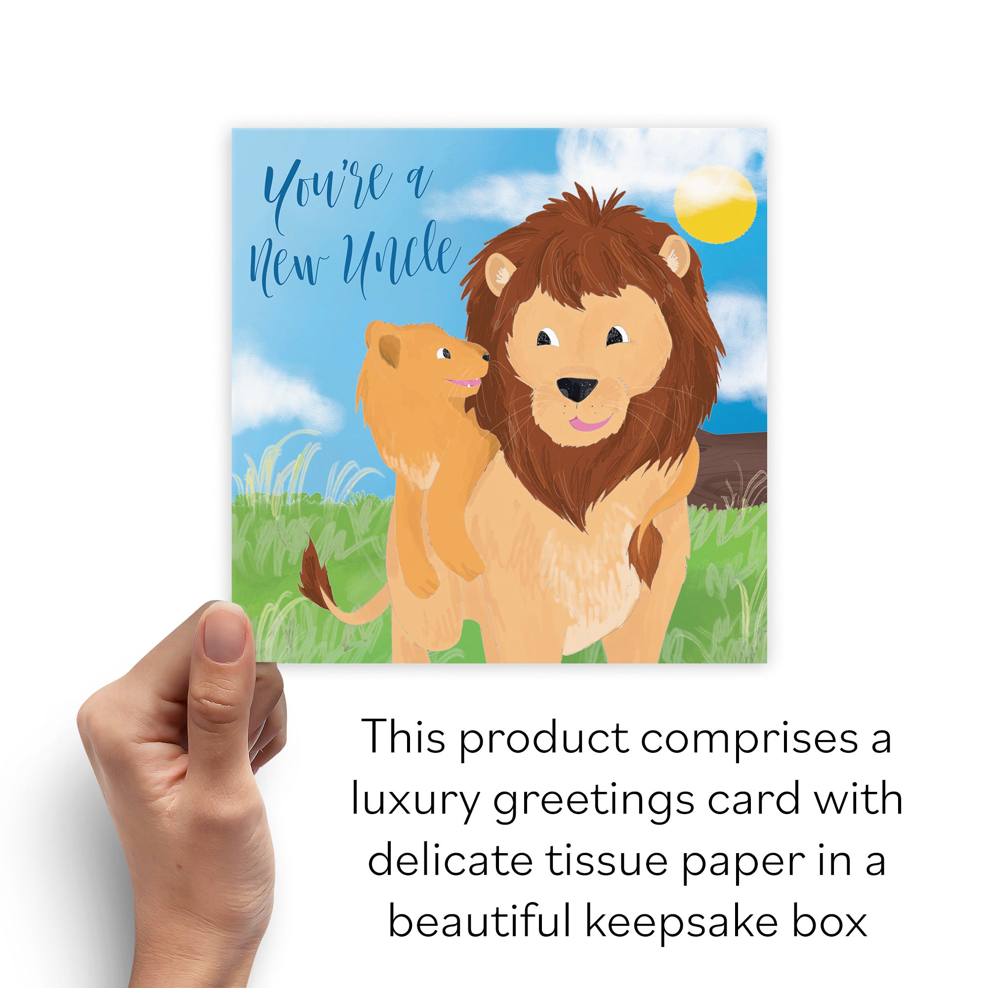 Boxed New Uncle Congratulations New Baby Card Cute Lions Jungle - Default Title (B0D5RKT1FH)