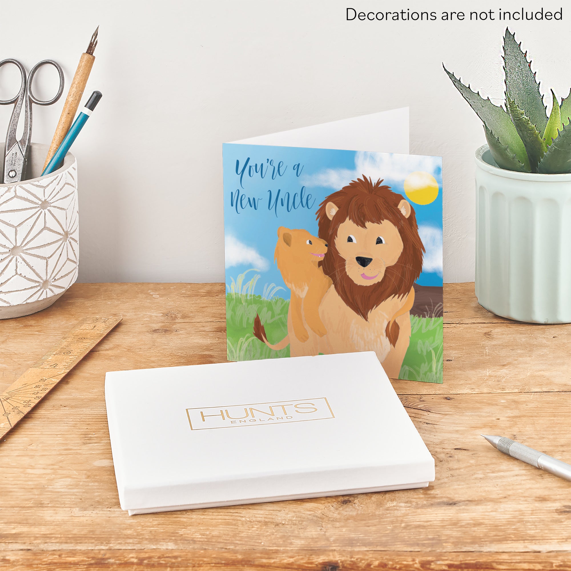 Boxed New Uncle Congratulations New Baby Card Cute Lions Jungle - Default Title (B0D5RKT1FH)