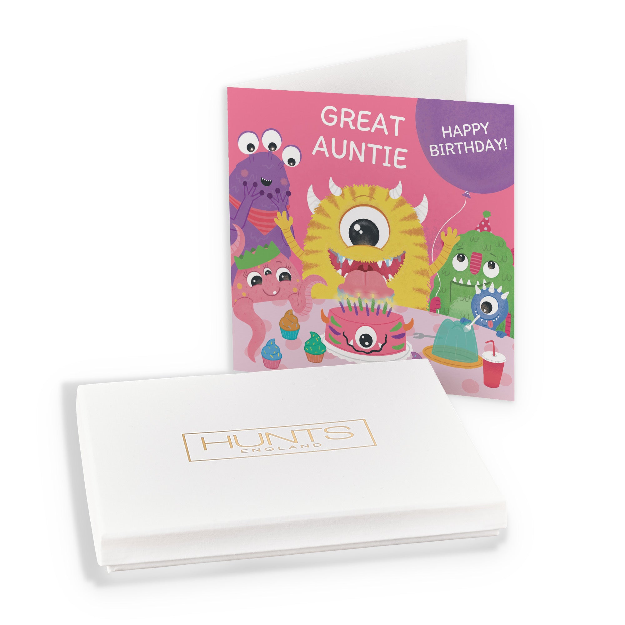 Boxed Great Auntie Monsters Party Cute Birthday Card Imagination - Default Title (B0D5RKX9RB)