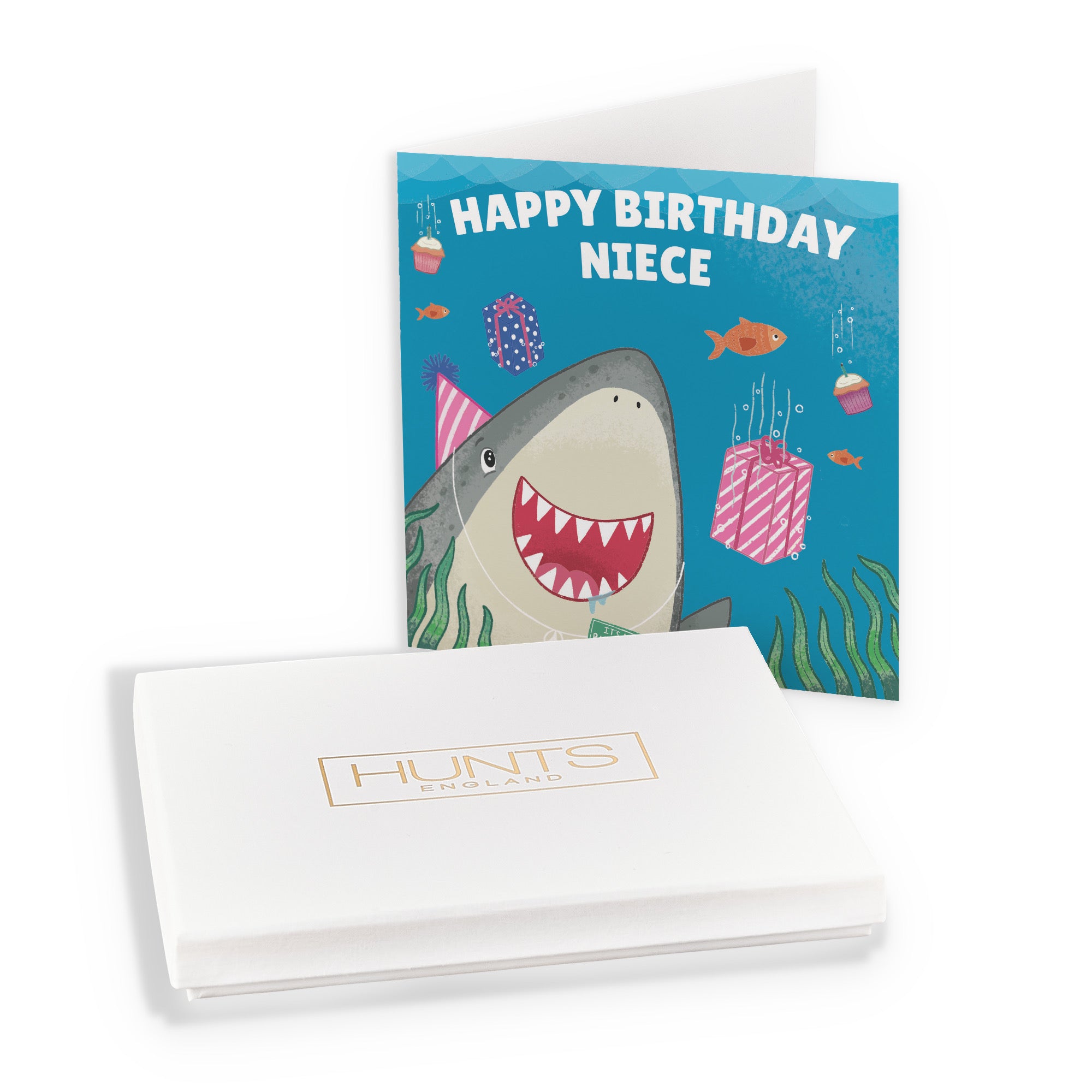 Boxed Niece Cute Shark Birthday Card Ocean - Default Title (B0D5RKXJS3)