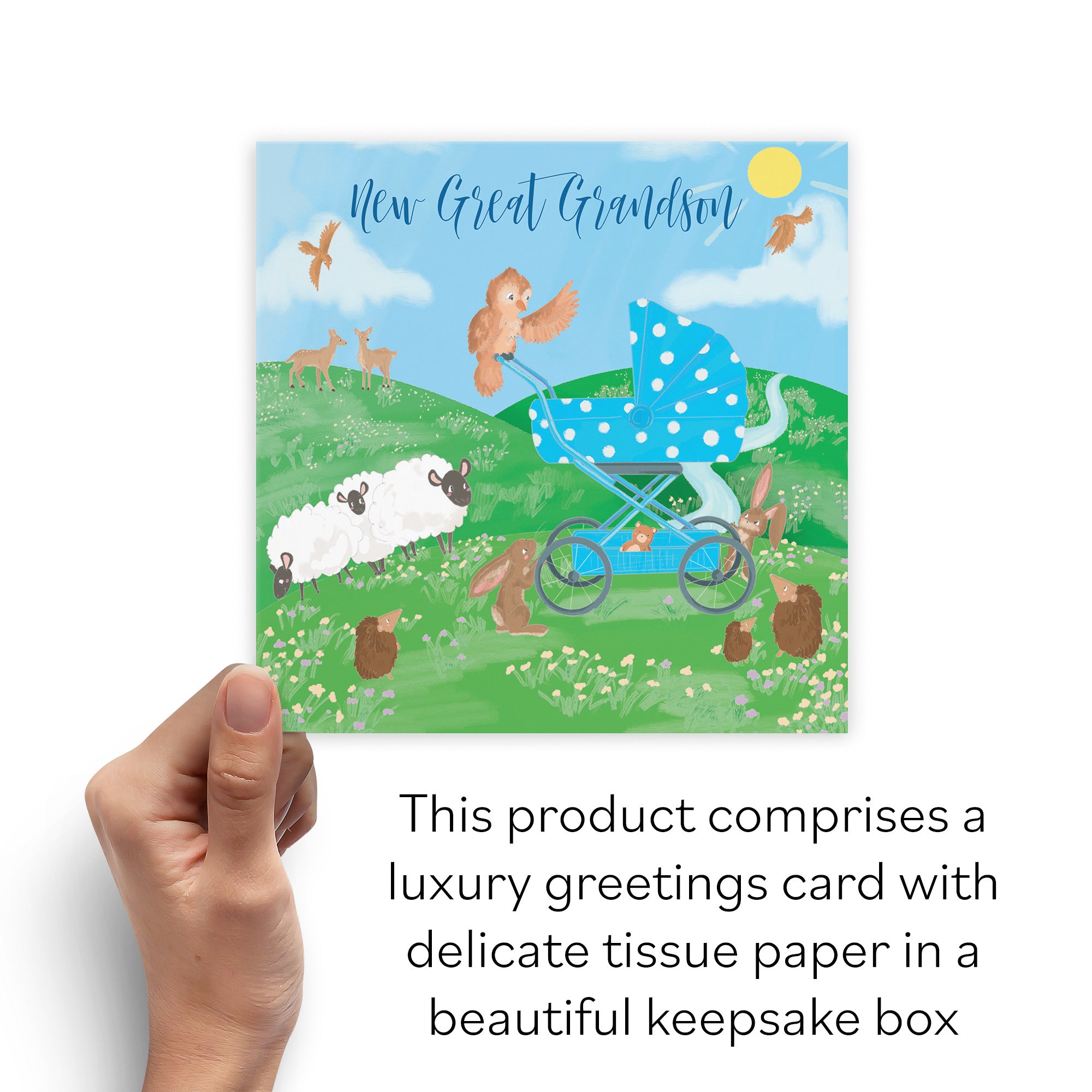 Boxed New Great Grandson New Baby Congratulations Card Countryside - Default Title (B0D5RKXT35)