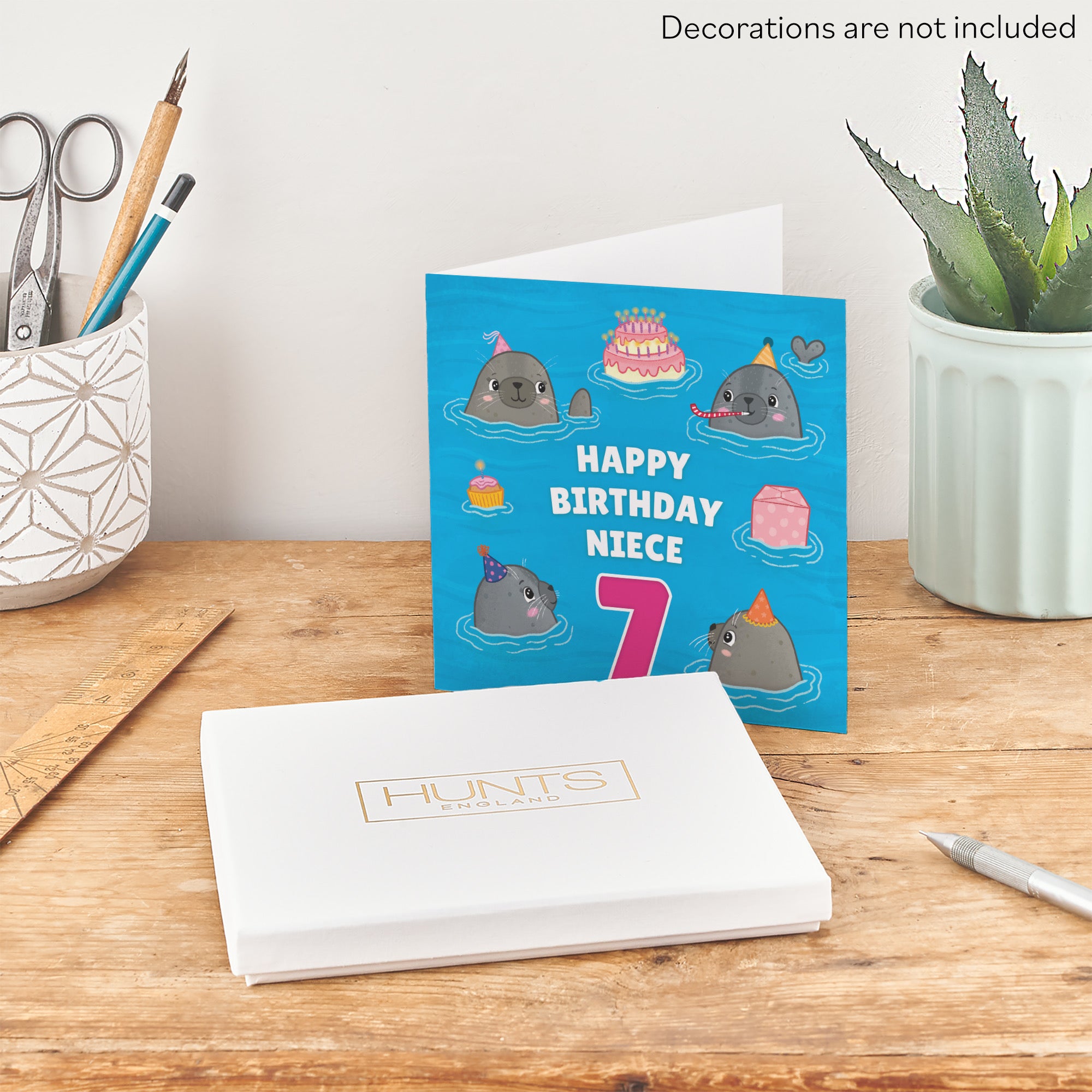 Boxed 7th Niece Cute Seals Birthday Card Ocean - Default Title (B0D5RKYFZC)