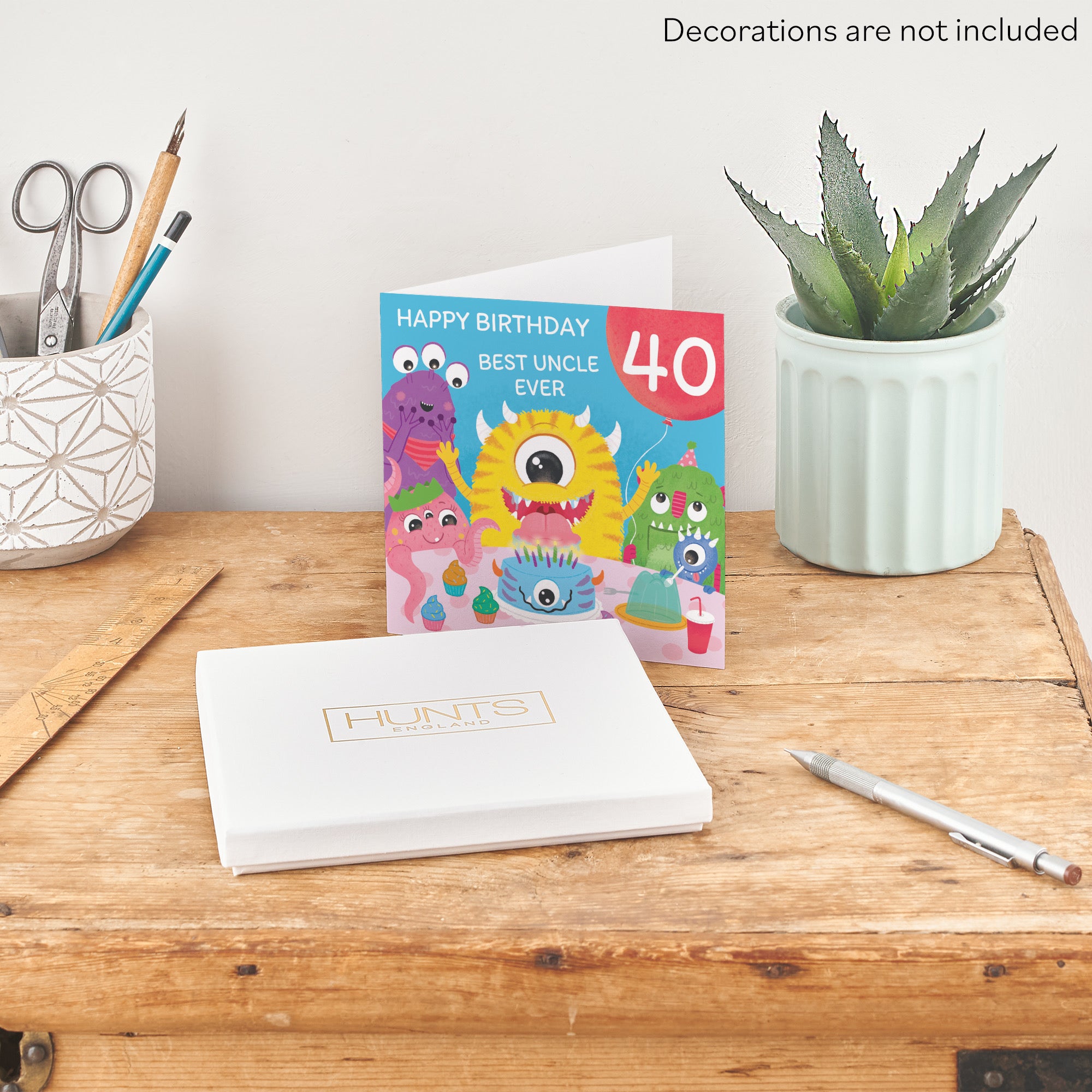 Boxed 40th Uncle Monsters Party Birthday Card Imagination - Default Title (B0D5RL1ZDV)