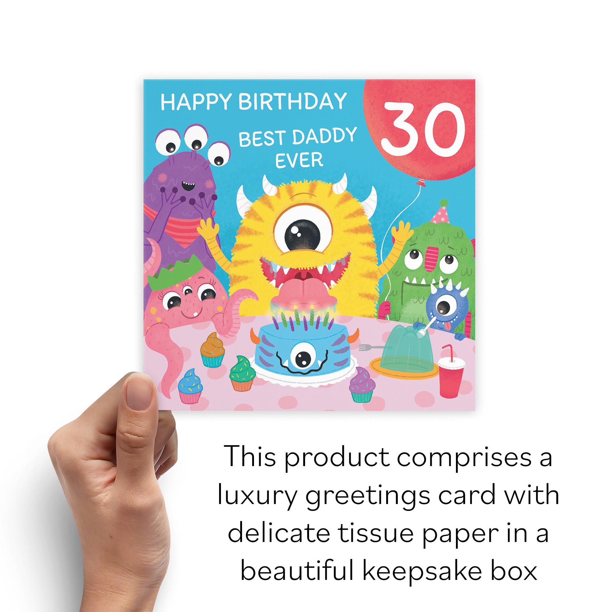 Boxed 30th Daddy Monsters Party Birthday Card Imagination - Default Title (B0D5RL3NP2)