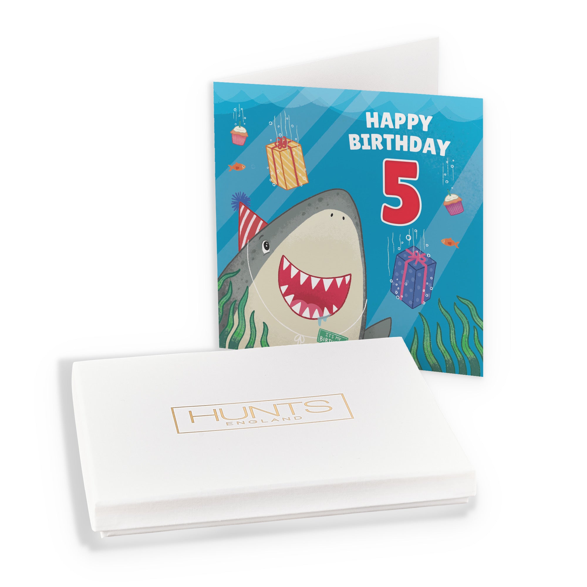 Boxed 5th Birthday Shark Card Ocean - Default Title (B0D5RL6LZT)