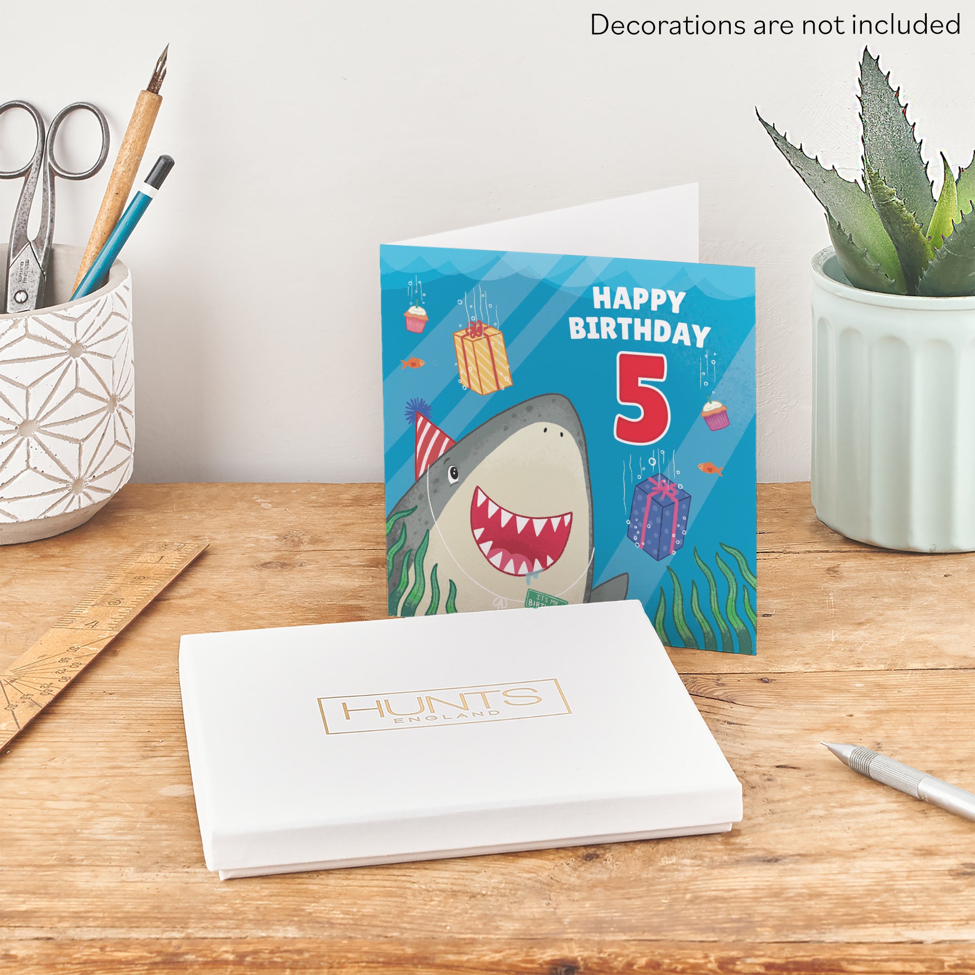 Boxed 5th Birthday Shark Card Ocean - Default Title (B0D5RL6LZT)