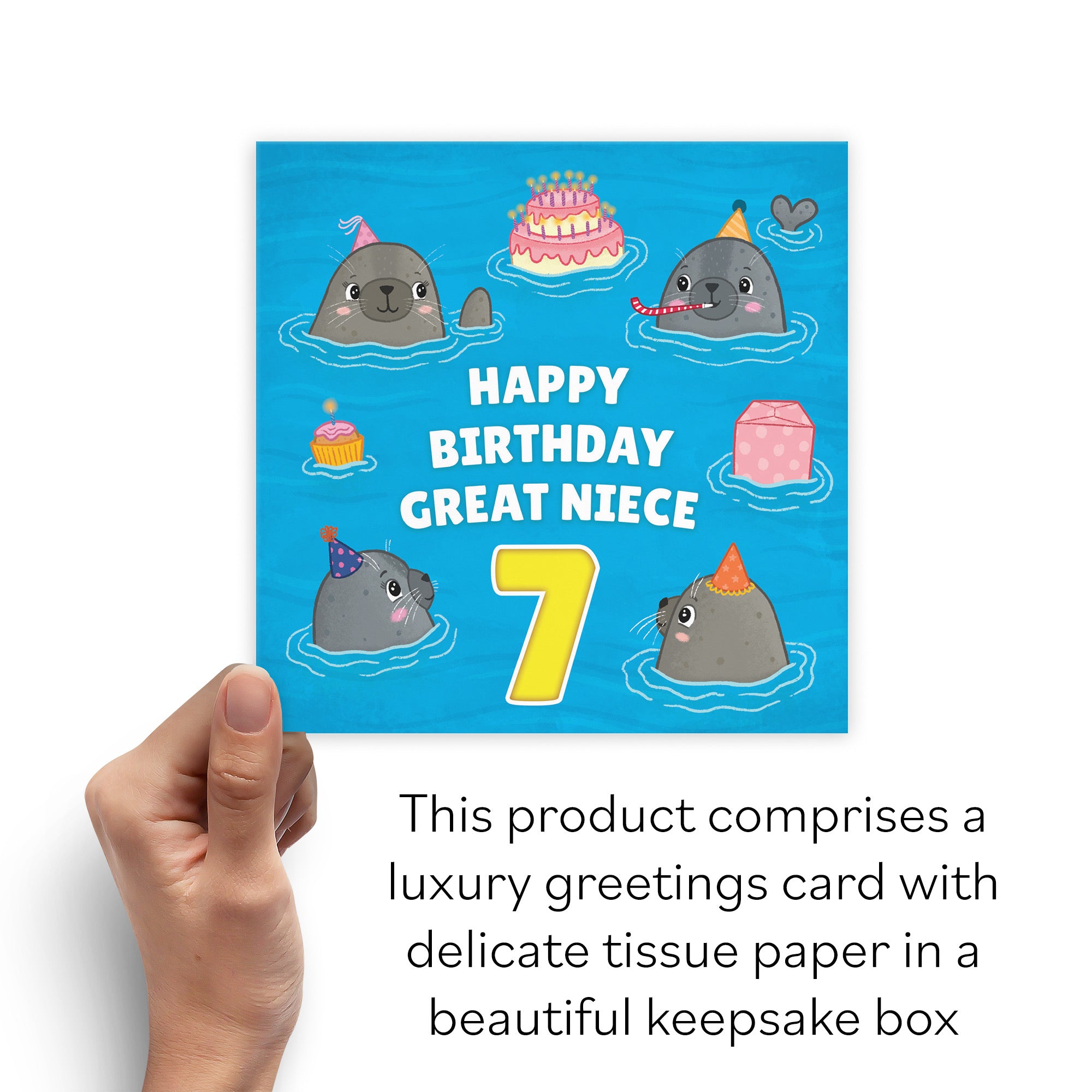 Boxed 7th Great Niece Cute Seals Birthday Card Ocean - Default Title (B0D5RL9QQZ)