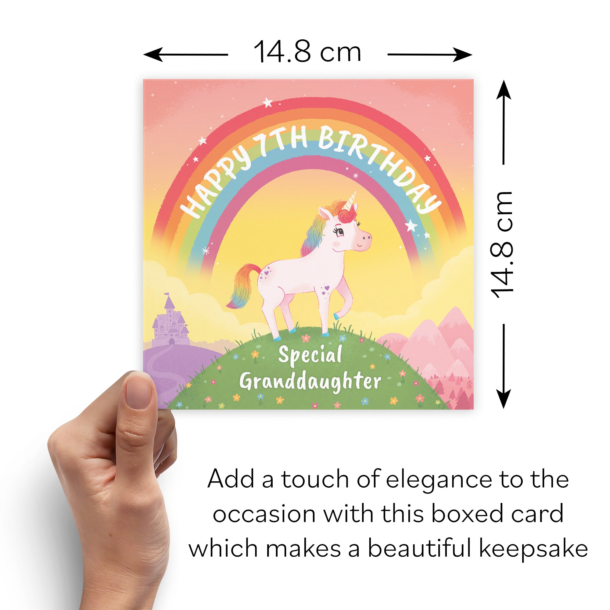 Boxed 7th Granddaughter Unicorn Birthday Card Imagination - Default Title (B0D5RLC8MF)