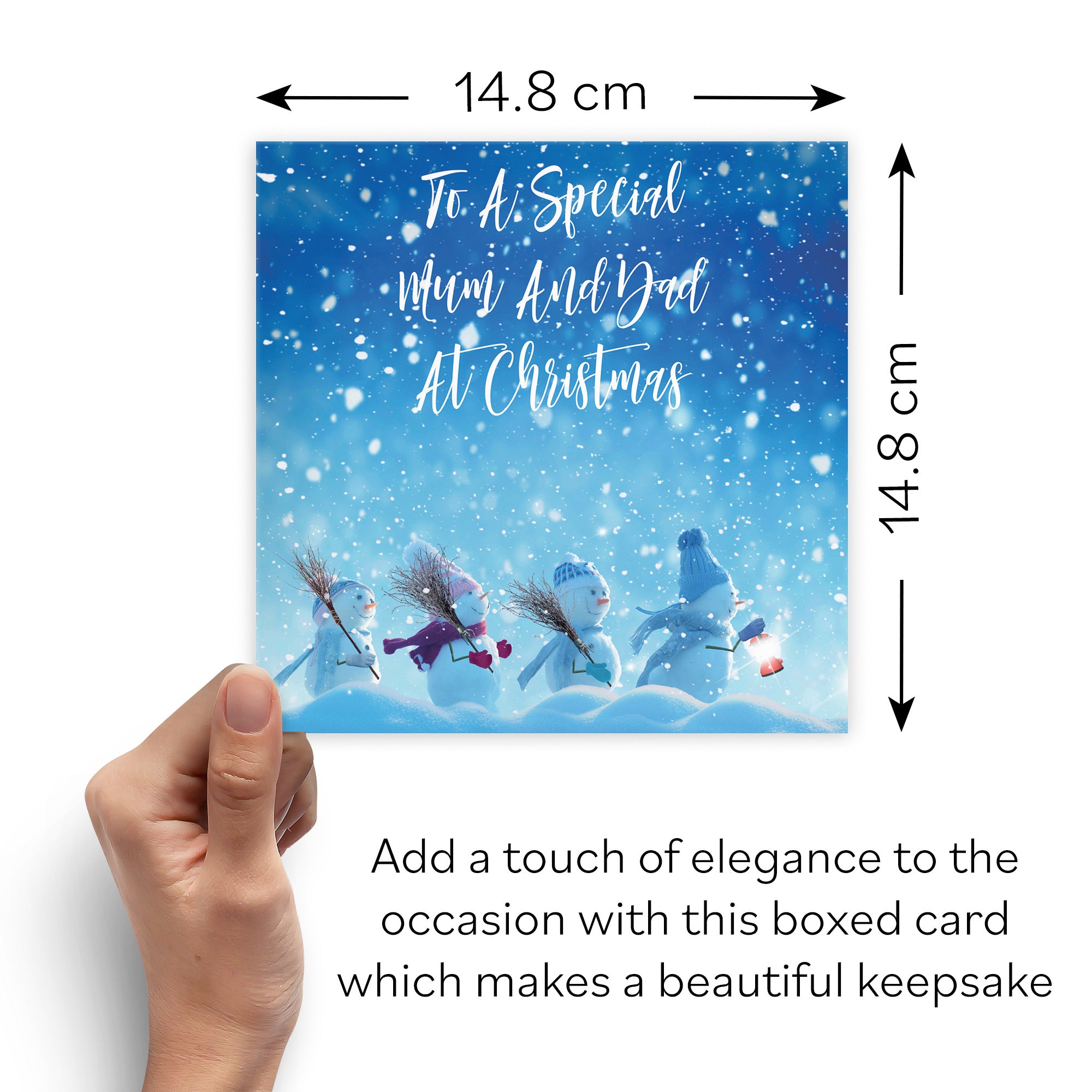 Boxed Mum And Dad Snow People Christmas Card - Default Title (B0D5RLD234)