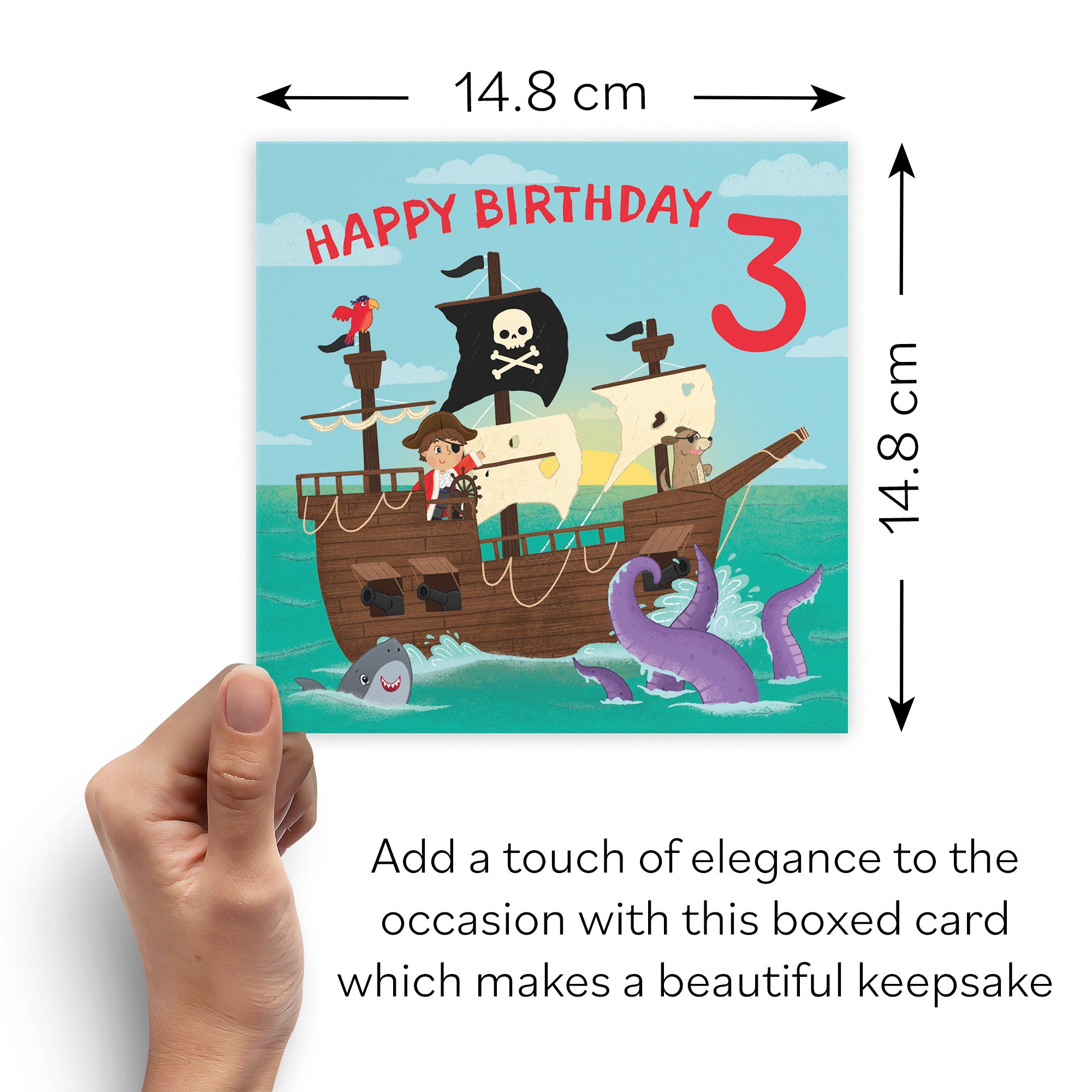 Boxed 3rd Birthday Card Pirate Ship Imagination - Default Title (B0D5RLGHGS)