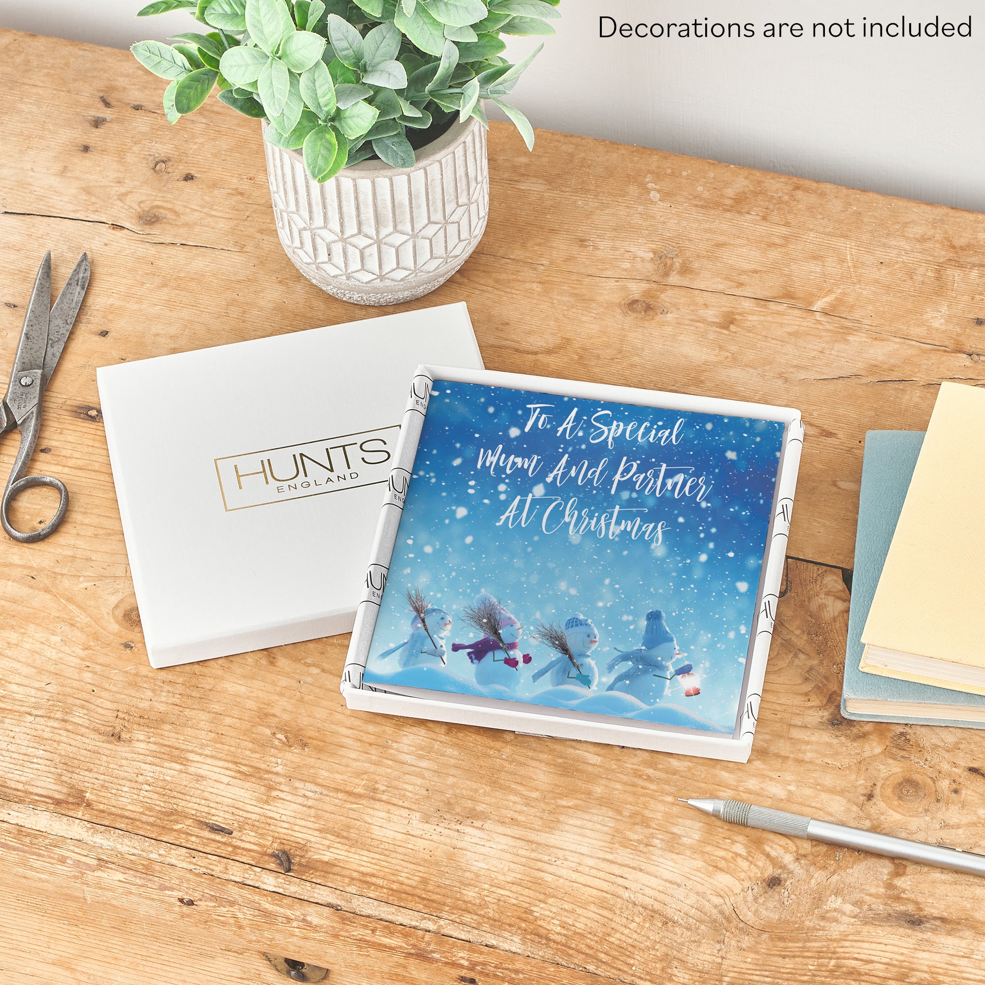 Boxed Mum And Partner Snow People Christmas Card - Default Title (B0D5RLKBGC)