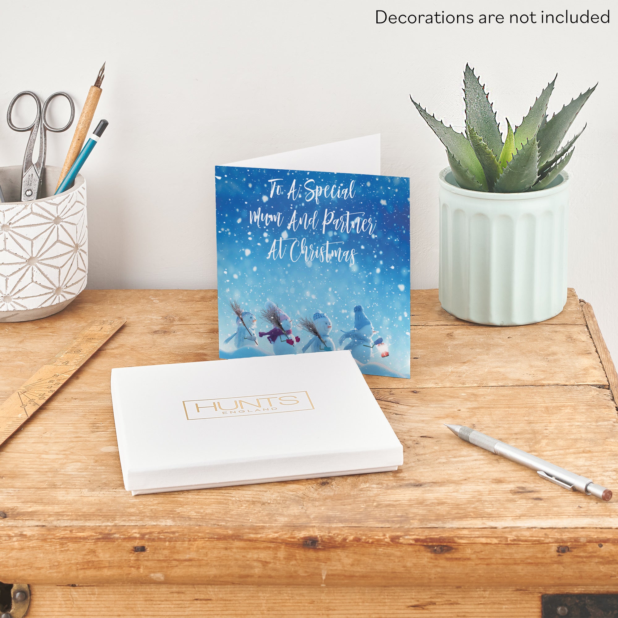 Boxed Mum And Partner Snow People Christmas Card - Default Title (B0D5RLKBGC)