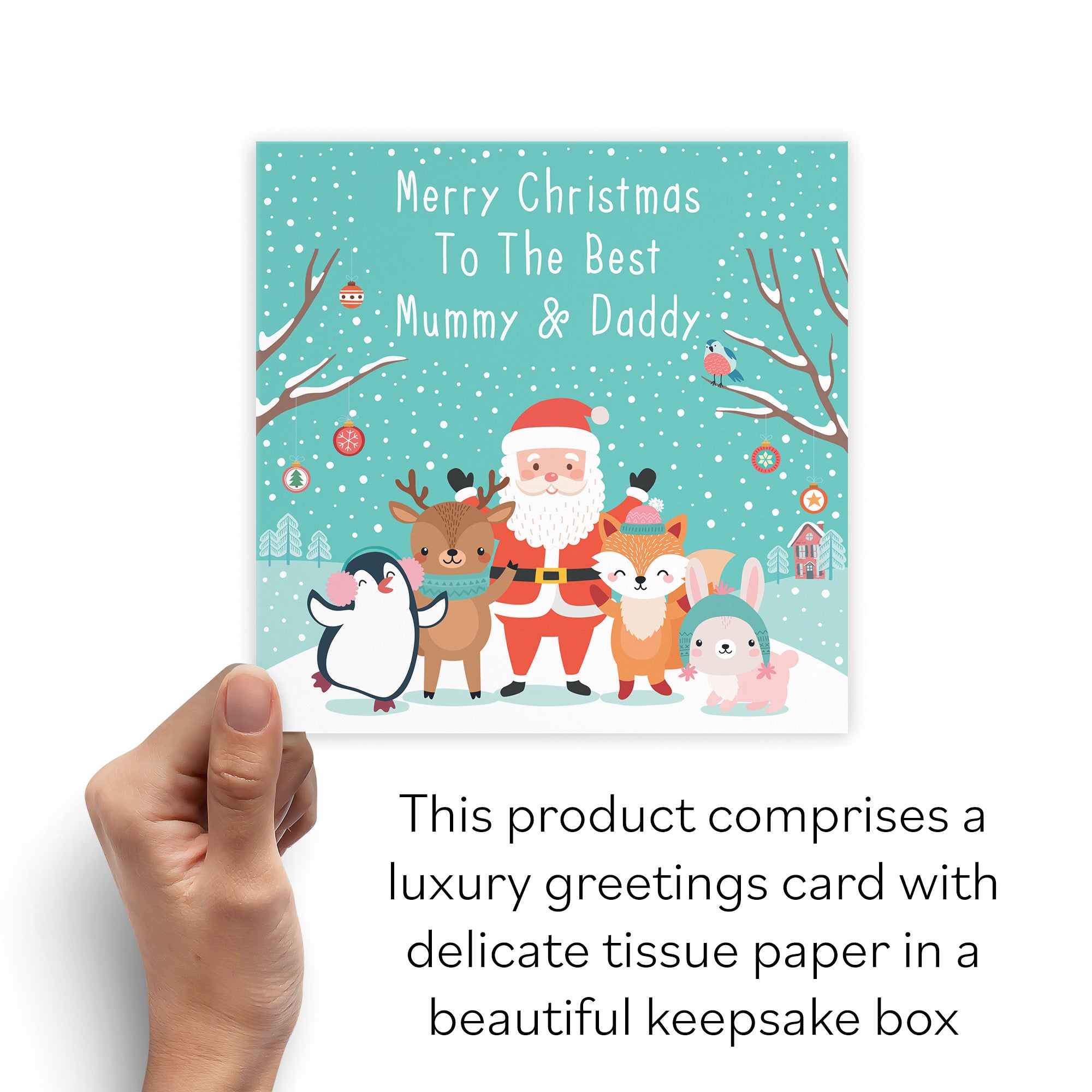 Boxed Mummy And Daddy Santa And Friends Christmas Card - Default Title (B0D5RLKHML)