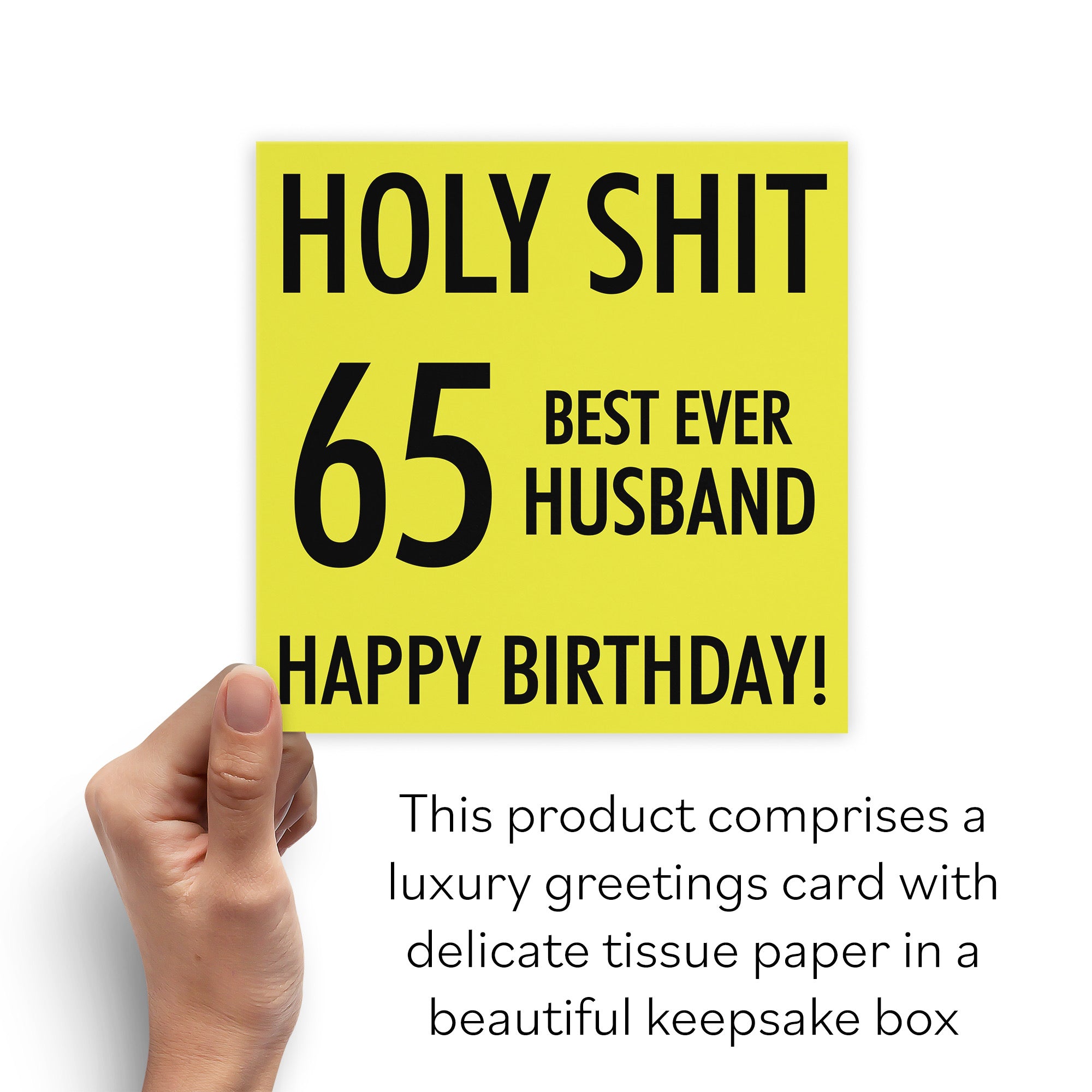 Boxed 65th Husband Birthday Card Holy Shit - Default Title (B0D5RLL3KT)