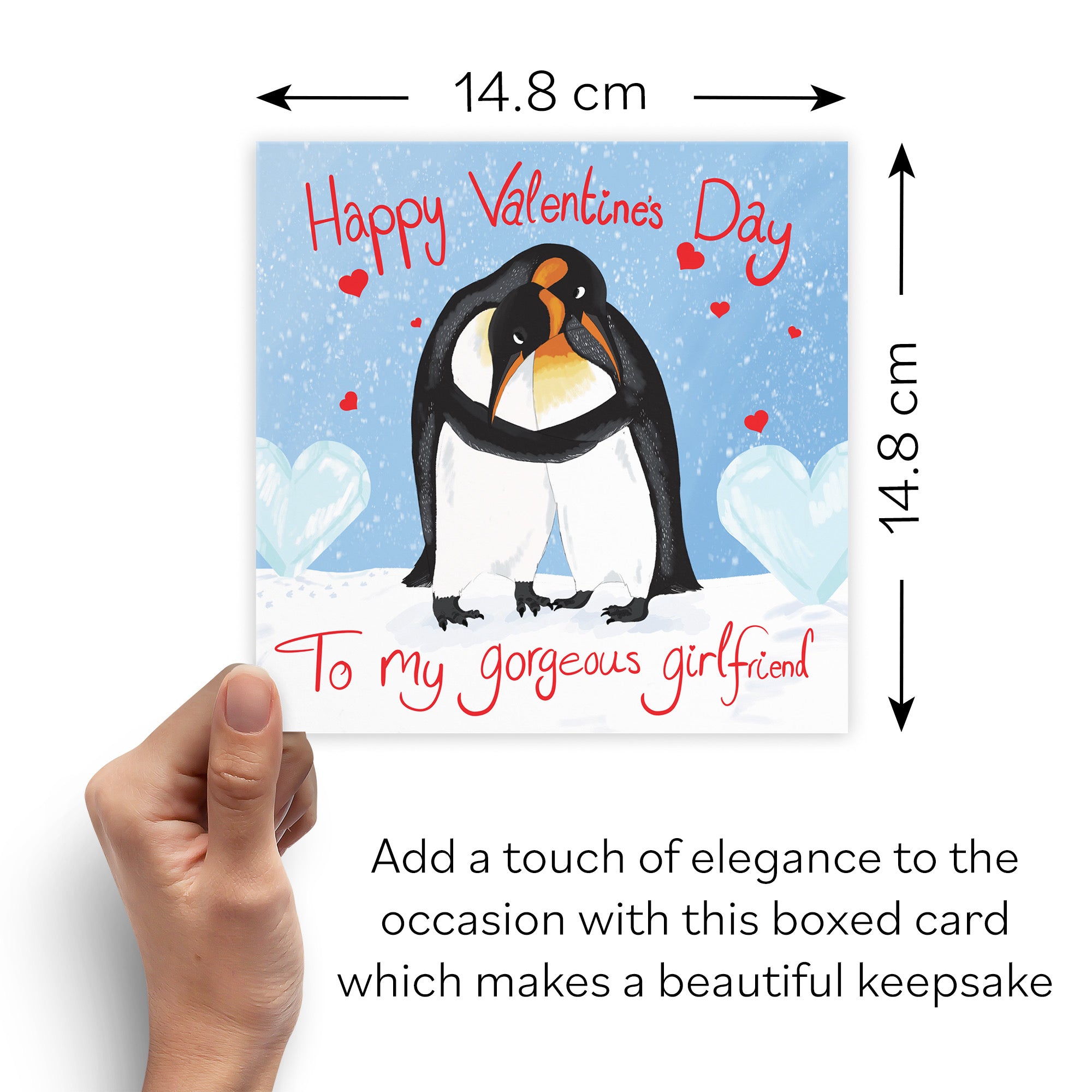 Boxed Girlfriend Penguins Valentine's Day Card Cute Animals - Default Title (B0D5RLLLRH)