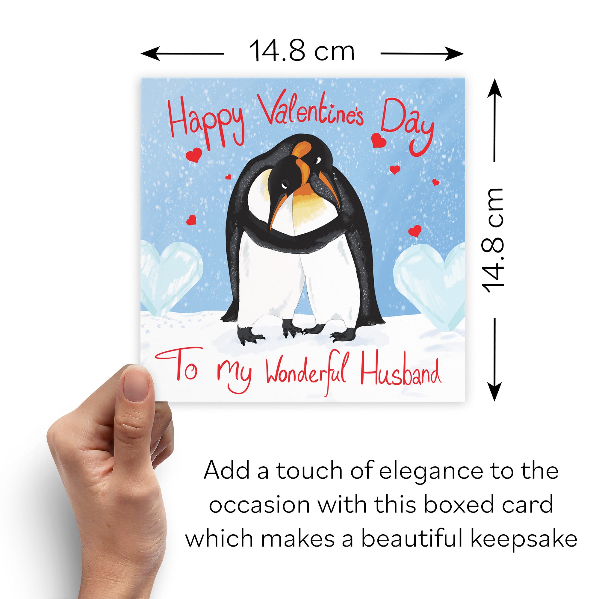 Boxed Husband Penguins Valentine's Day Card Cute Animals - Default Title (B0D5RLNTBF)