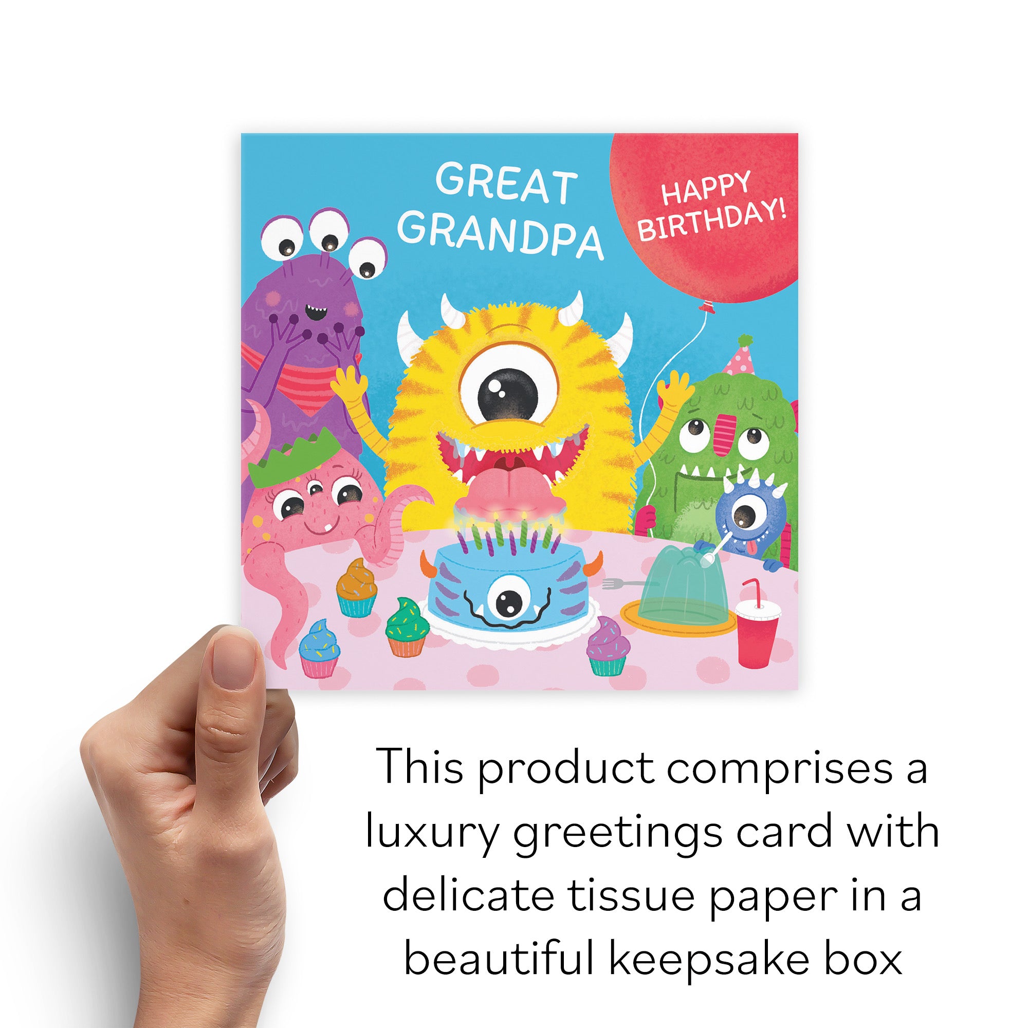 Boxed Great Grandpa Monsters Party Cute Birthday Card Imagination - Default Title (B0D5RLQ1J3)