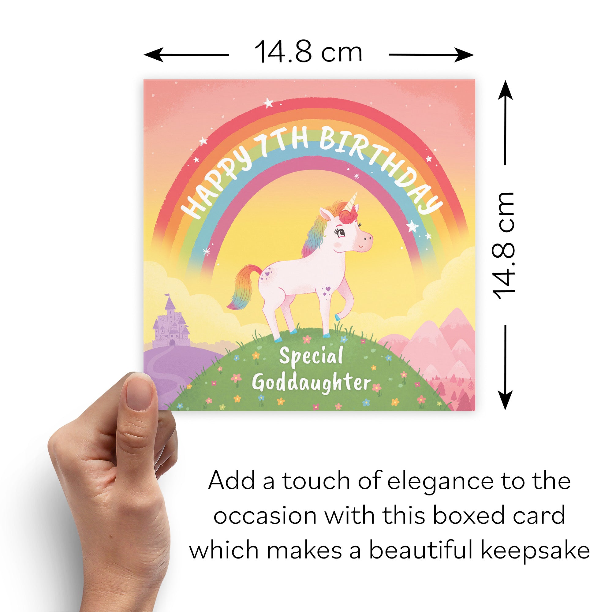 Boxed 7th Goddaughter Unicorn Birthday Card Imagination - Default Title (B0D5RLR5T1)