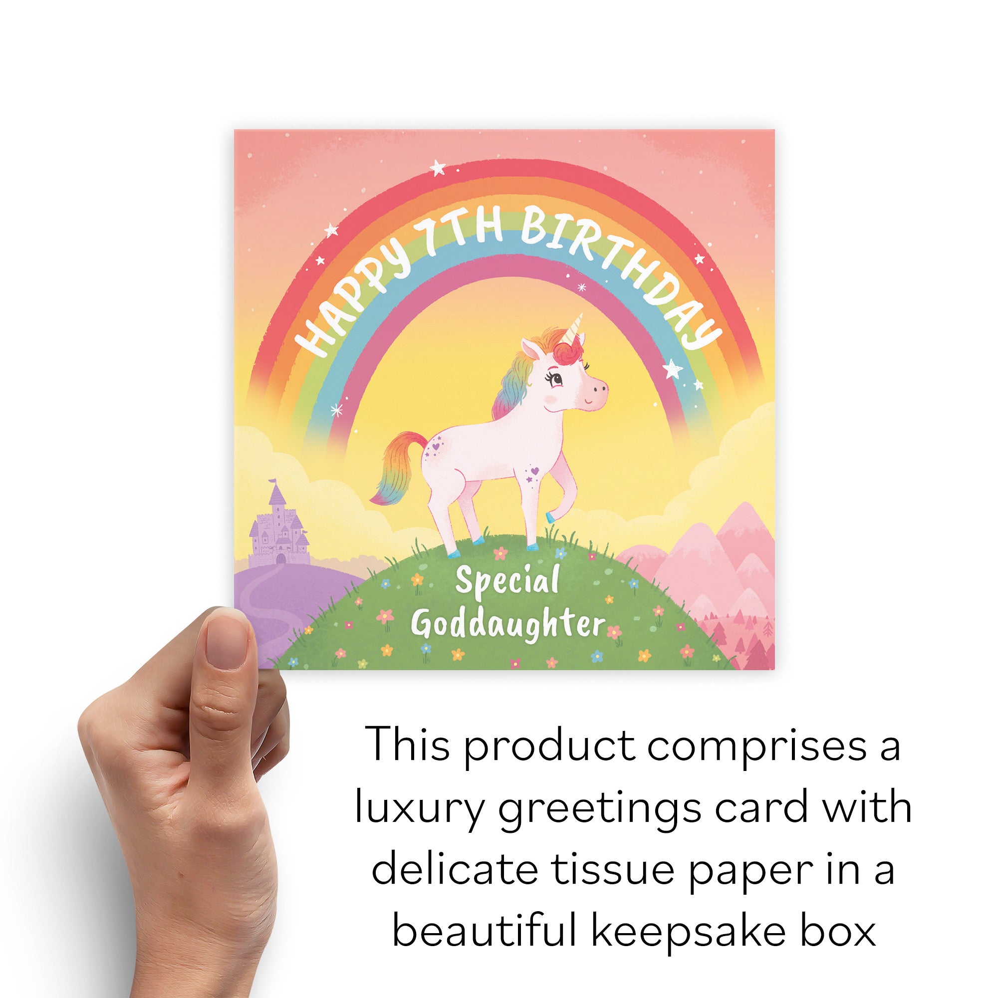 Boxed 7th Goddaughter Unicorn Birthday Card Imagination - Default Title (B0D5RLR5T1)