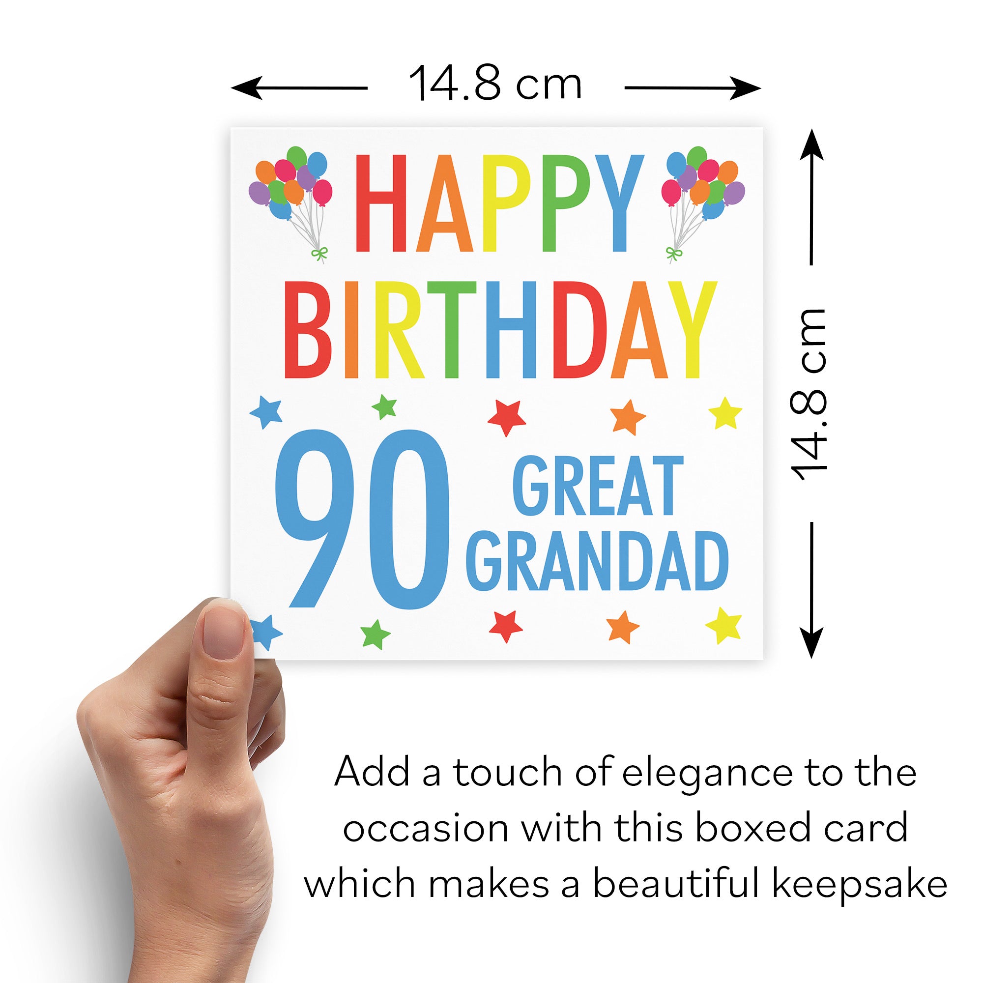 Boxed 90th Great Grandad Birthday Card Colourful - Default Title (B0D5RLSSPJ)