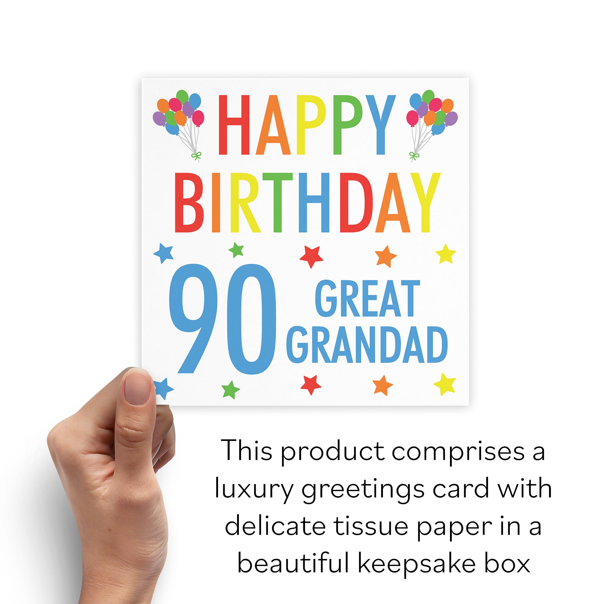 Boxed 90th Great Grandad Birthday Card Colourful - Default Title (B0D5RLSSPJ)