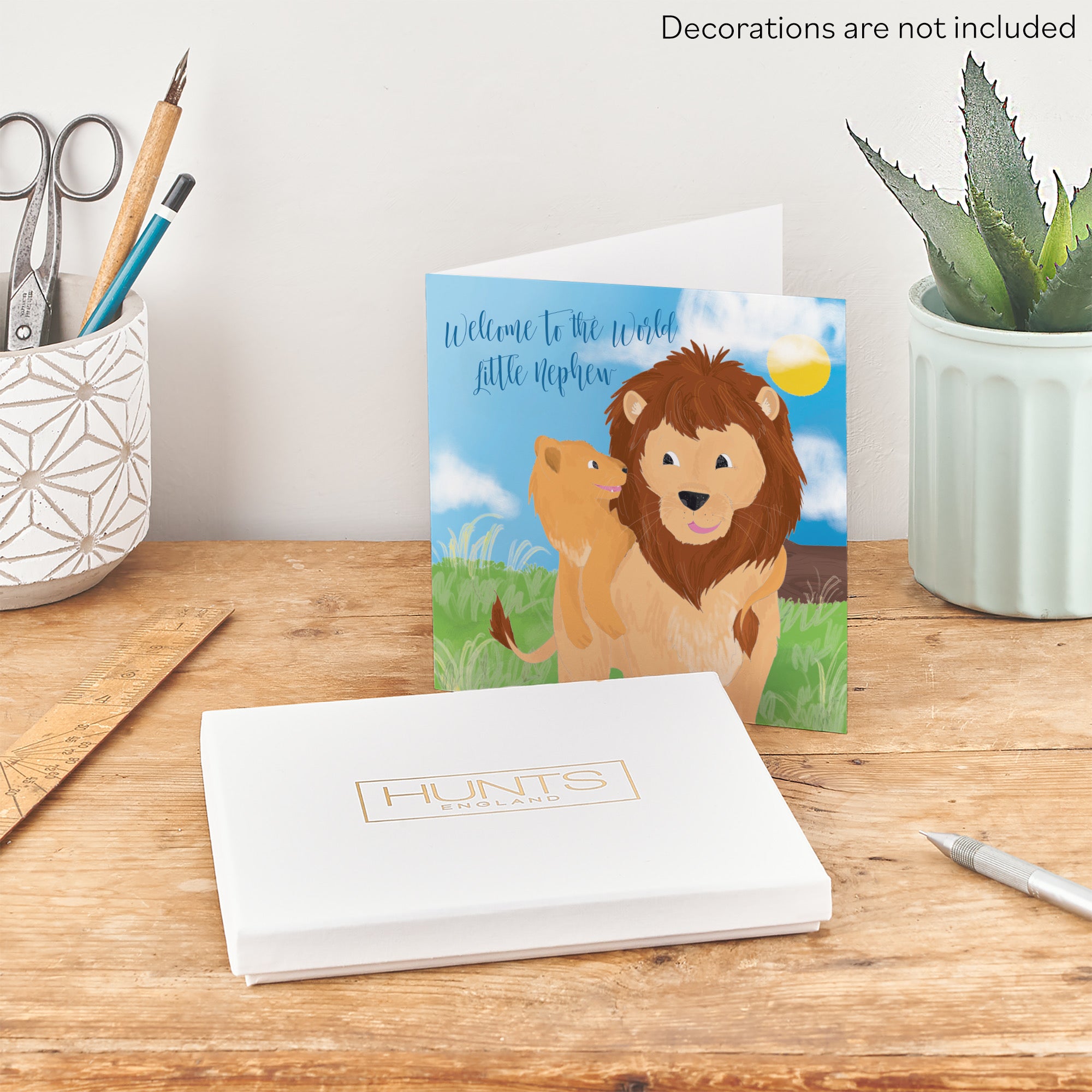 Boxed Welcome To The World Little Nephew Card Cute Lions Jungle - Default Title (B0D5RLXD5H)