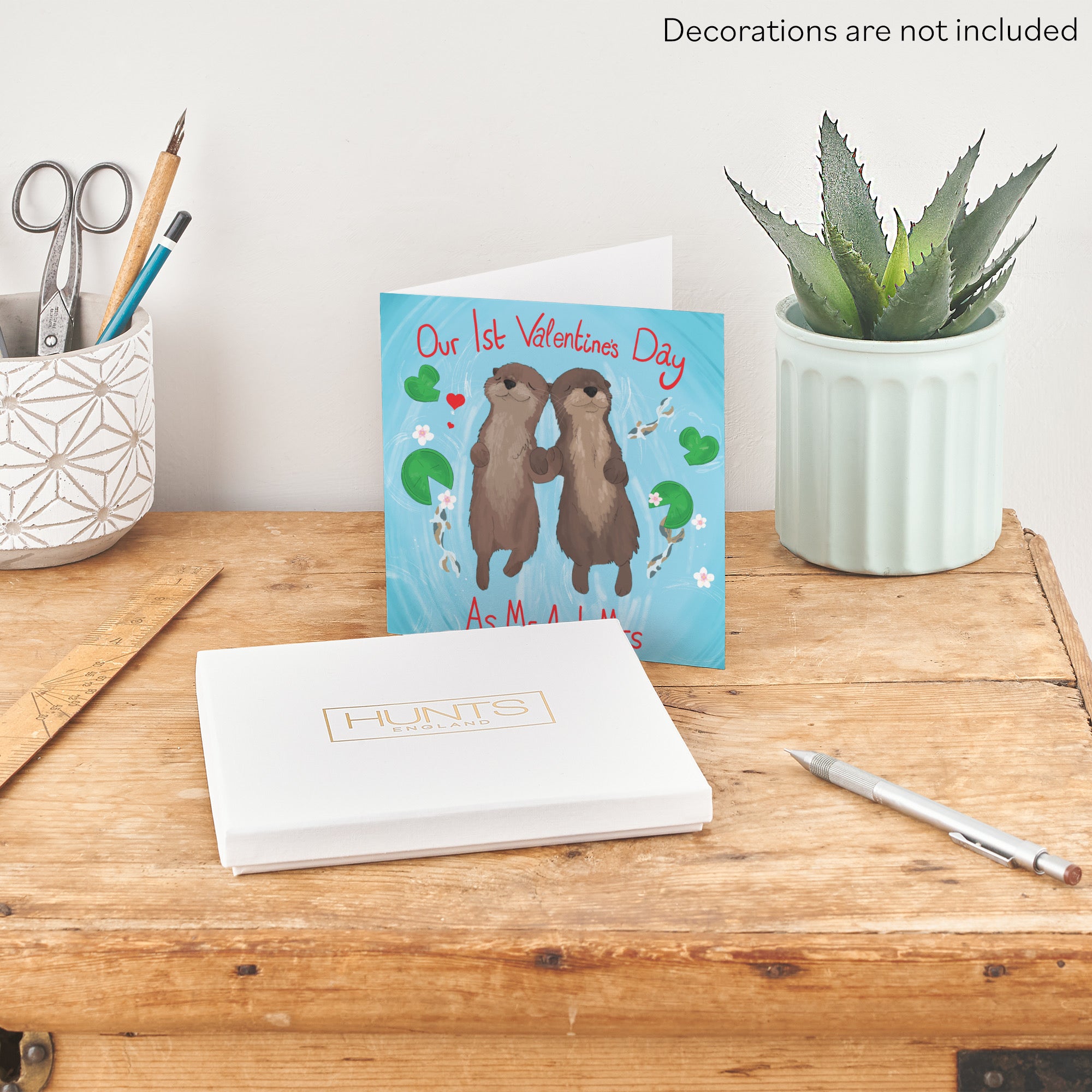 Boxed Otters 1st Married Valentine's Day Card Cute Animals - Default Title (B0D5RLXD66)