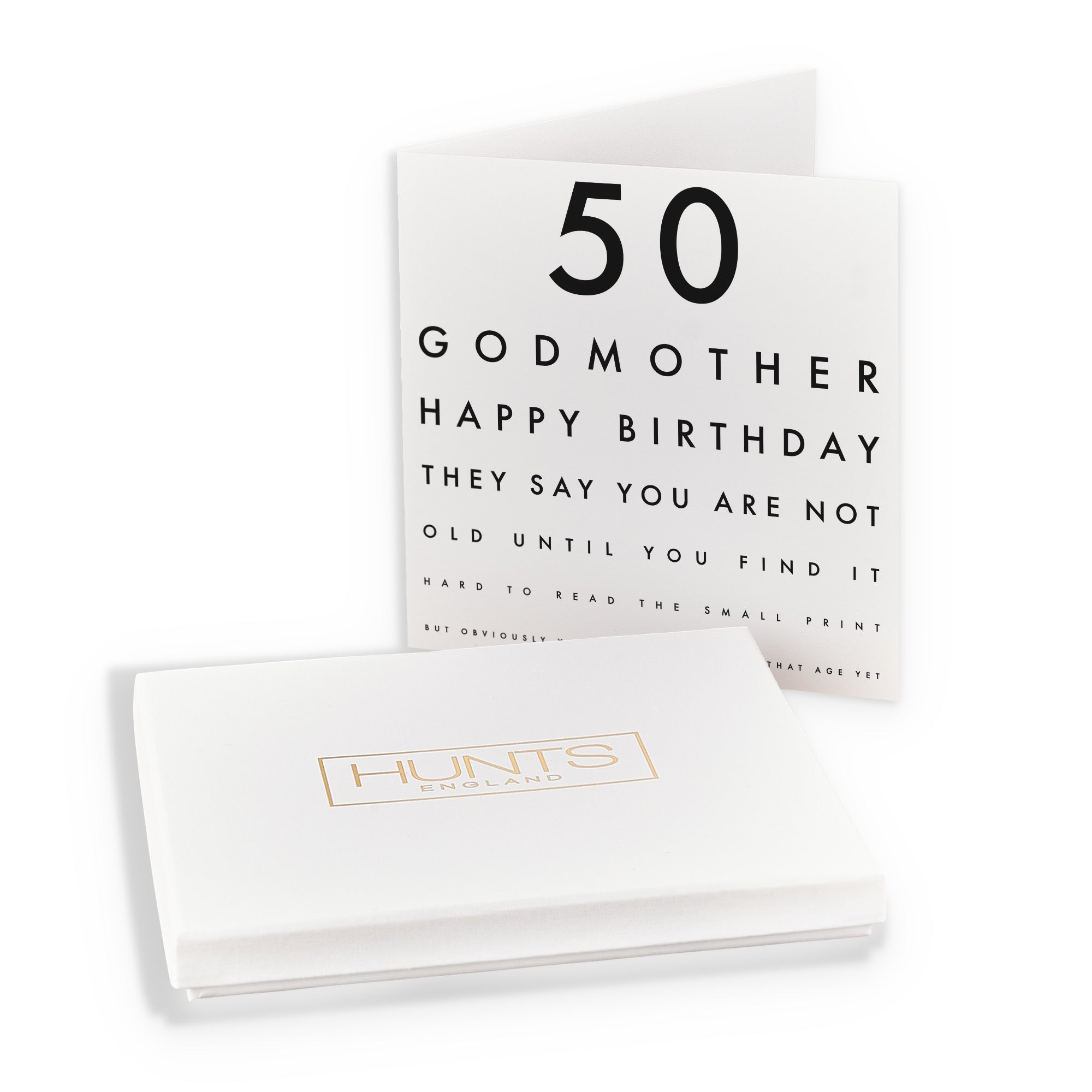 Boxed 50th Godmother Funny Eye Sight Birthday Card Letters - Default Title (B0D5RM3RR3)