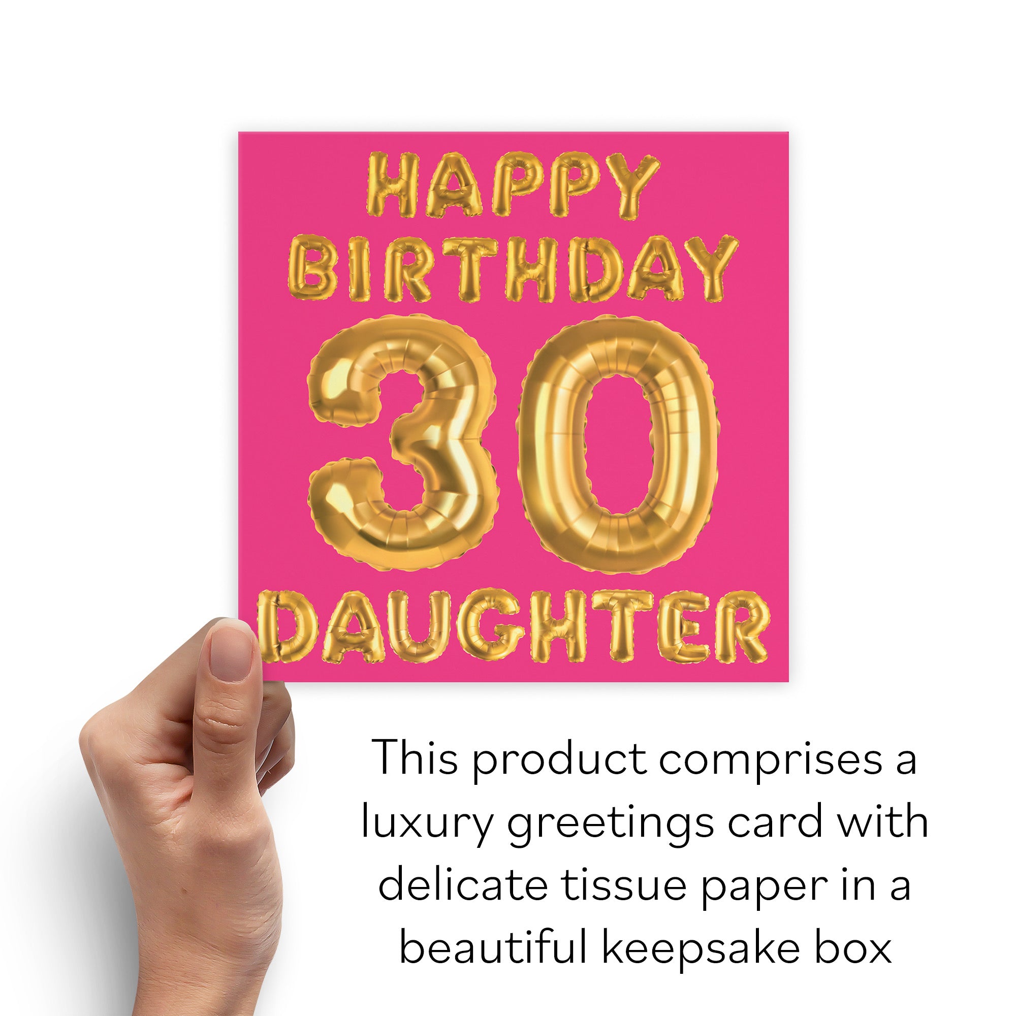 Boxed 30th Daughter Birthday Card Balloon - Default Title (B0D5RM64HJ)