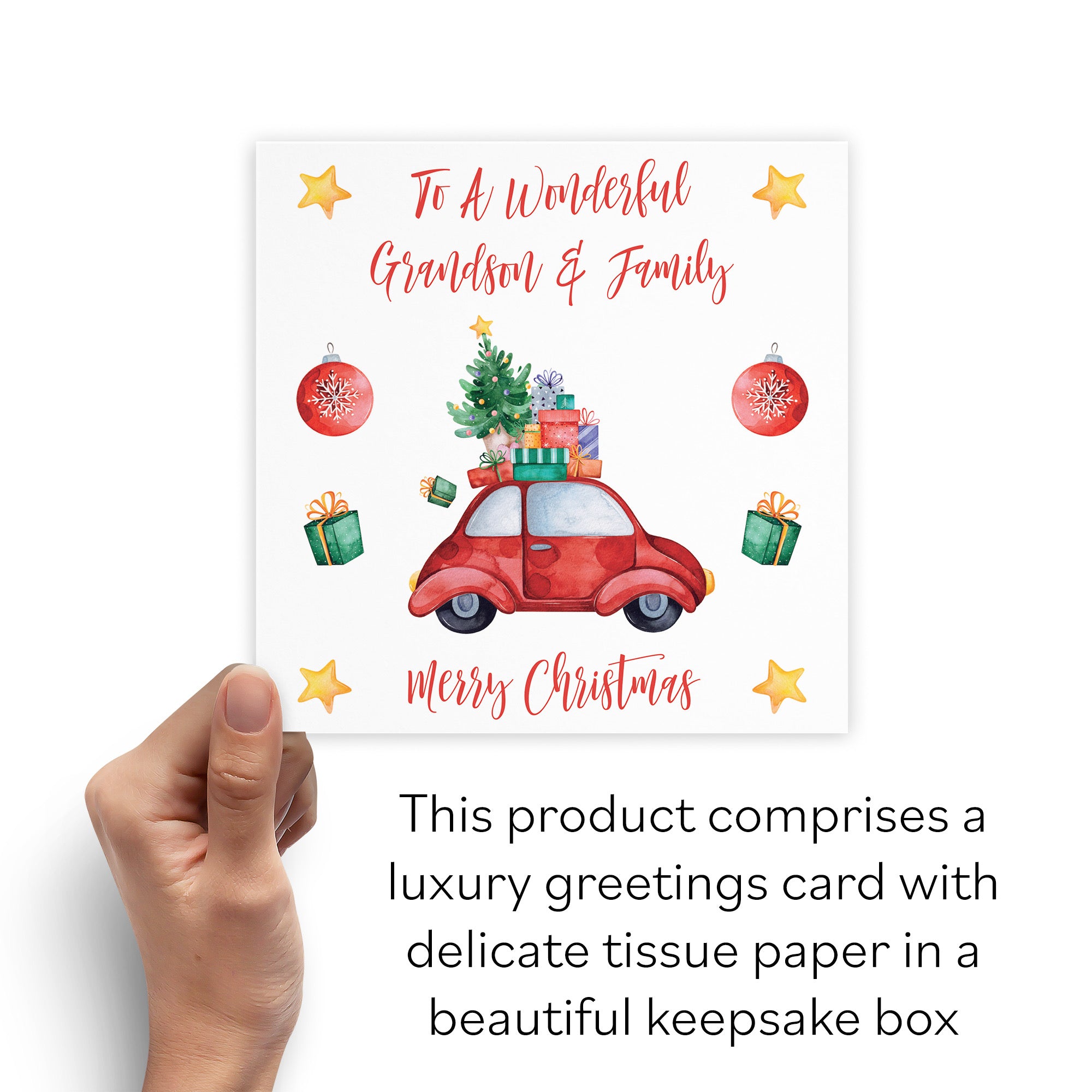 Boxed Grandson And Family Christmas Holiday Card - Default Title (B0D5RM66RR)