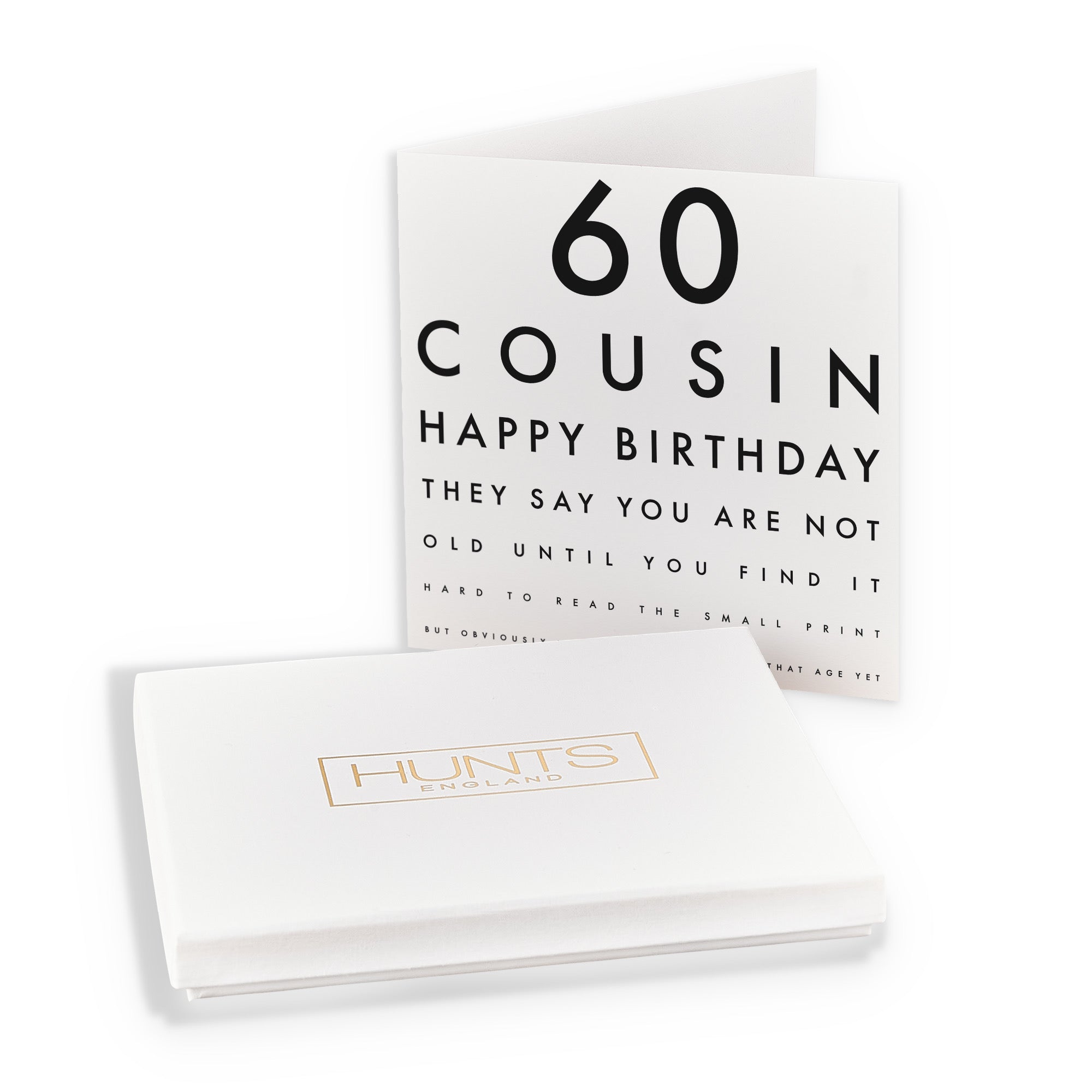 Boxed 60th Cousin Eye Sight Joke Birthday Card Letters - Default Title (B0D5RM8JF7)