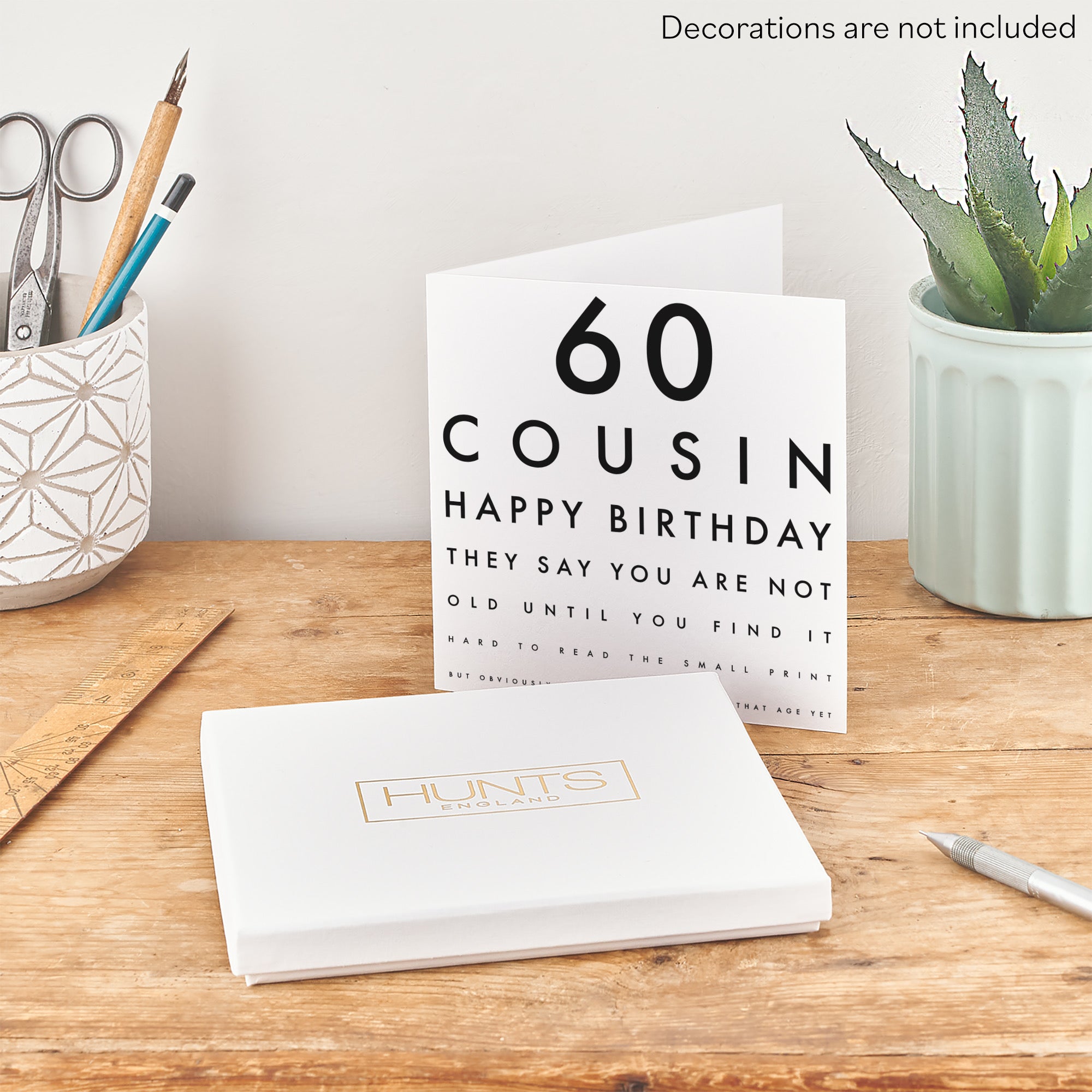 Boxed 60th Cousin Eye Sight Joke Birthday Card Letters - Default Title (B0D5RM8JF7)