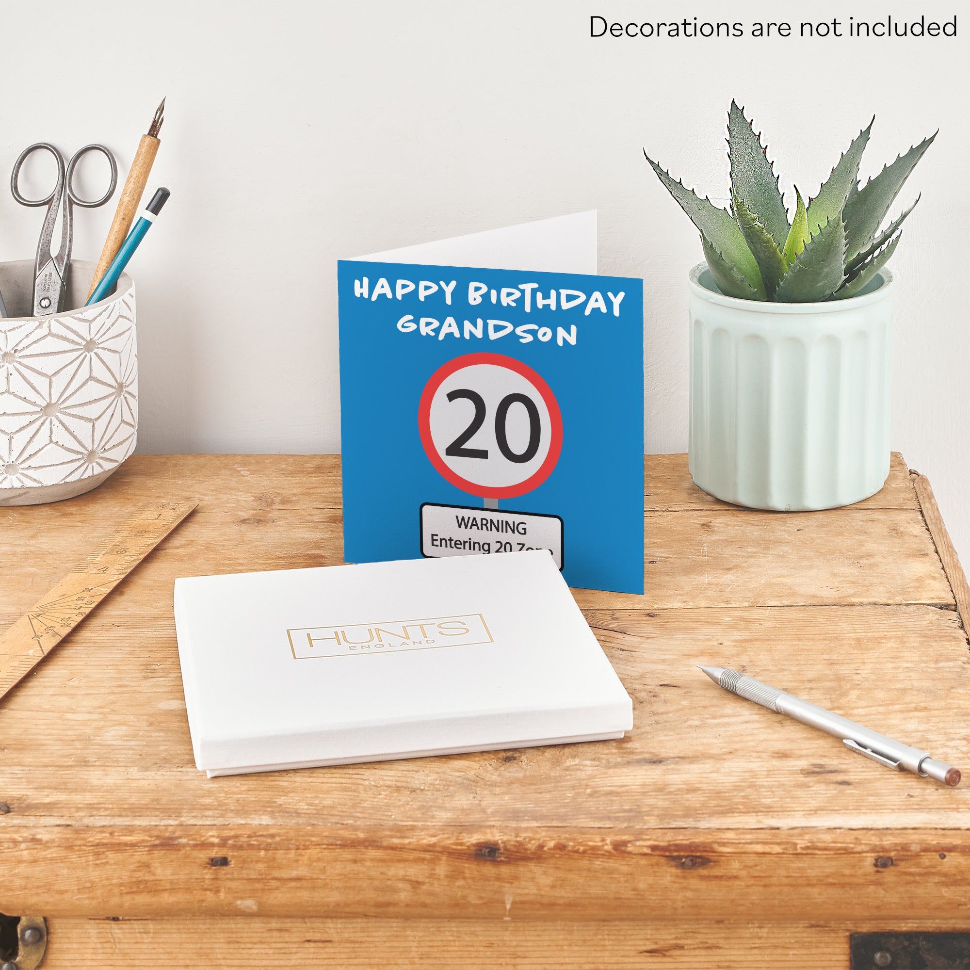 Boxed 20th Grandson Birthday Card Road Sign - Default Title (B0D5RMC4M8)