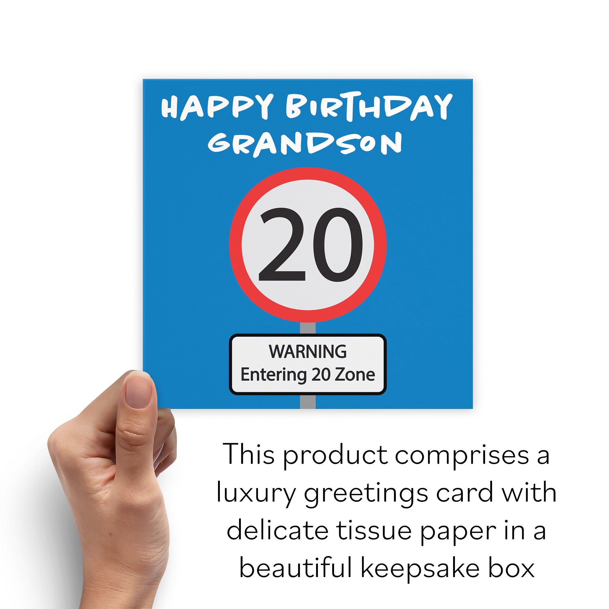 Boxed 20th Grandson Birthday Card Road Sign - Default Title (B0D5RMC4M8)