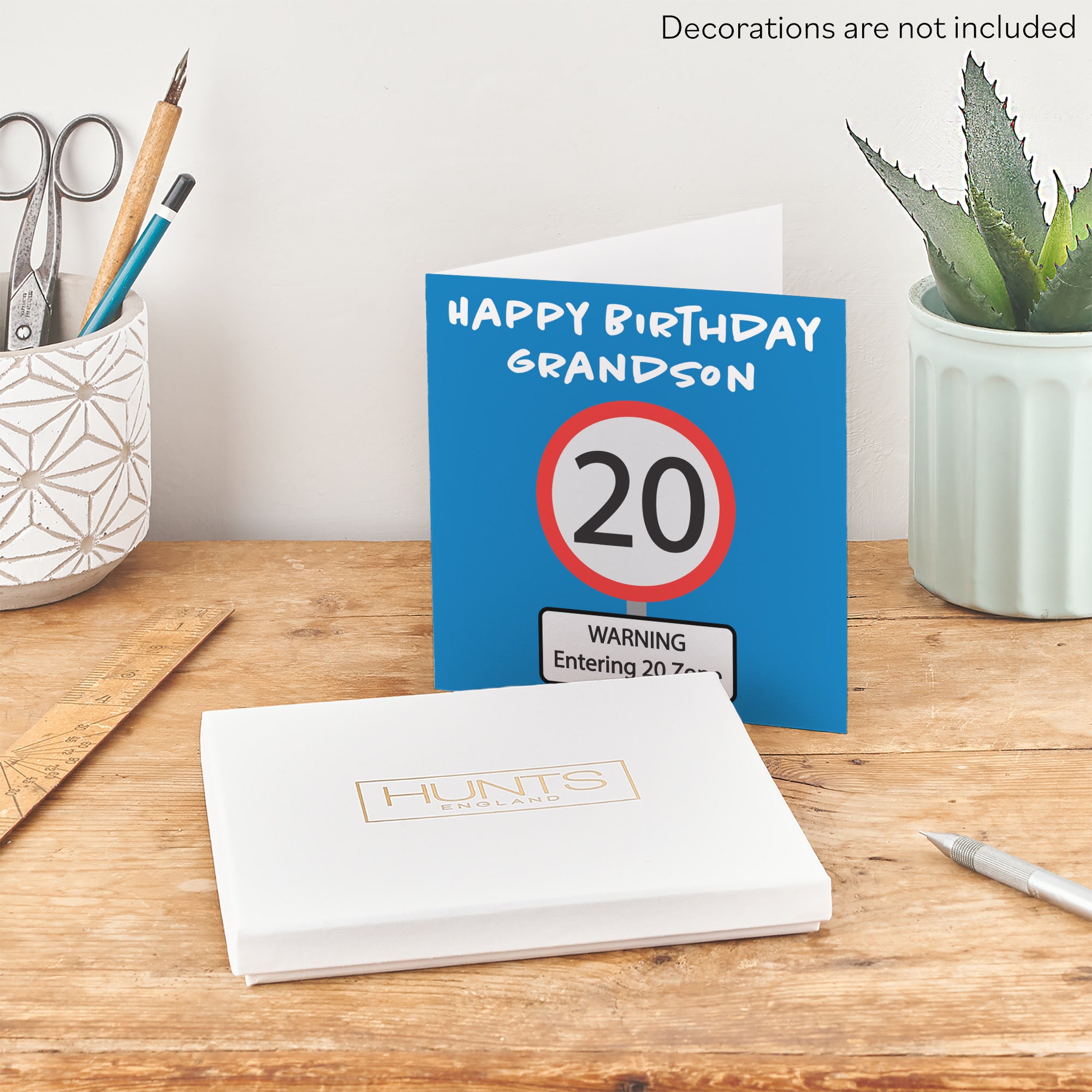 Boxed 20th Grandson Birthday Card Road Sign - Default Title (B0D5RMC4M8)