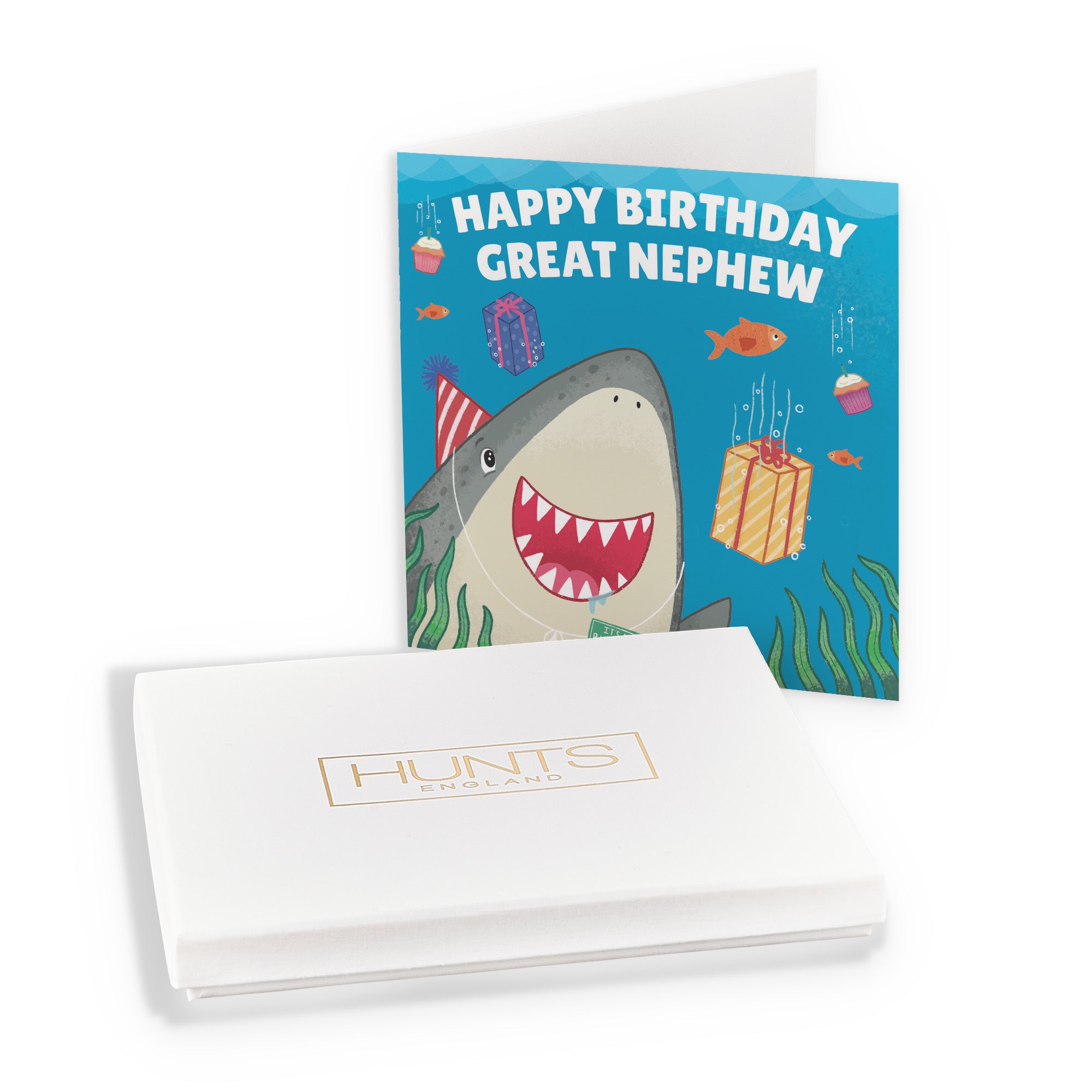 Boxed Great Nephew Cute Shark Birthday Card Ocean - Default Title (B0D5RMCFMW)