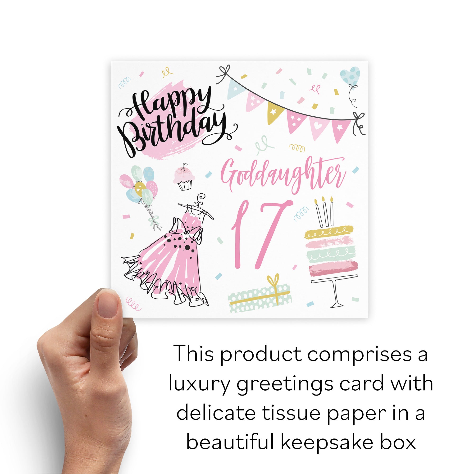 Boxed 17th Goddaughter Birthday Card Party - Default Title (B0D5RMDZC1)