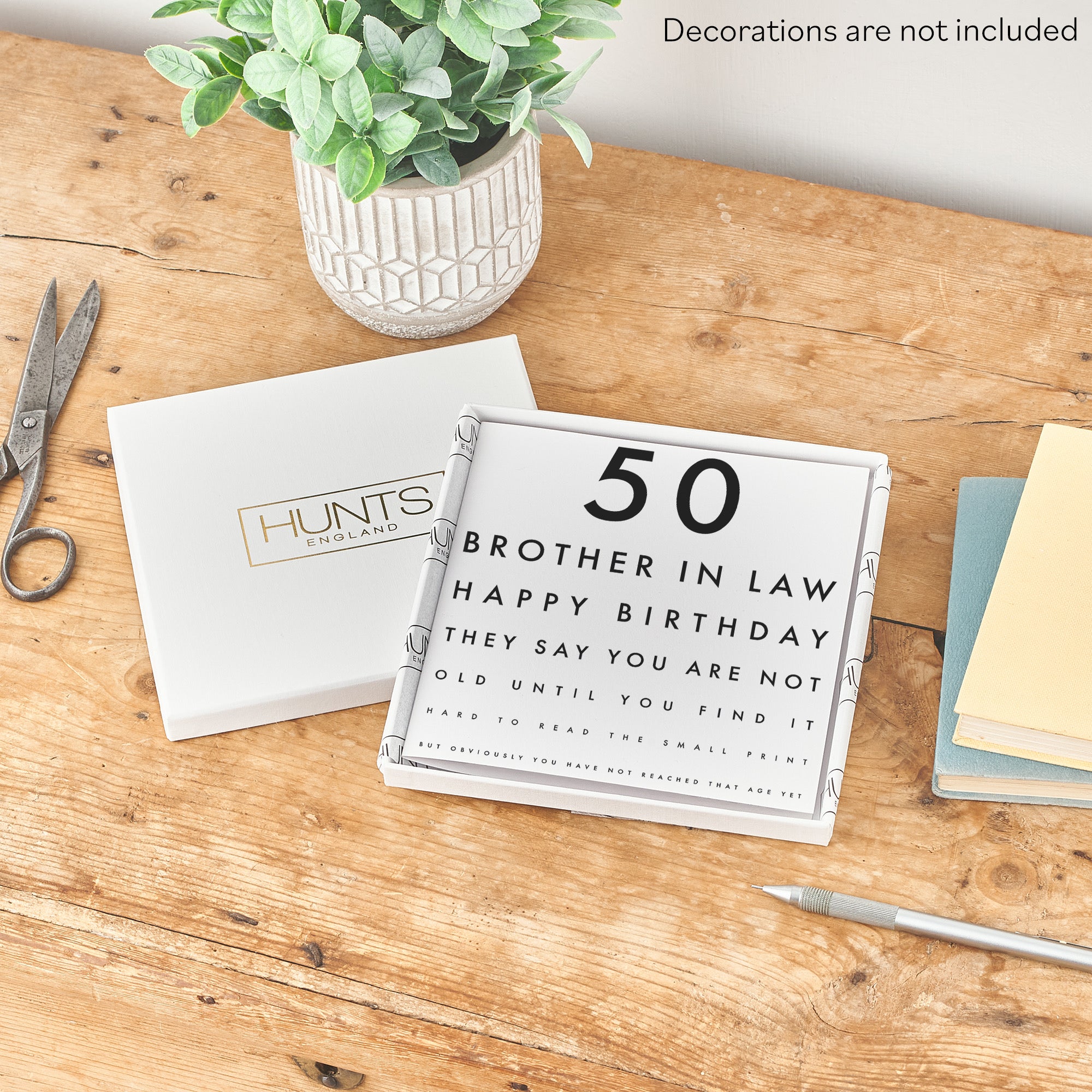 Boxed 50th Brother In Law Eye Sight Joke Birthday Card Letters - Default Title (B0D5RMGY2W)