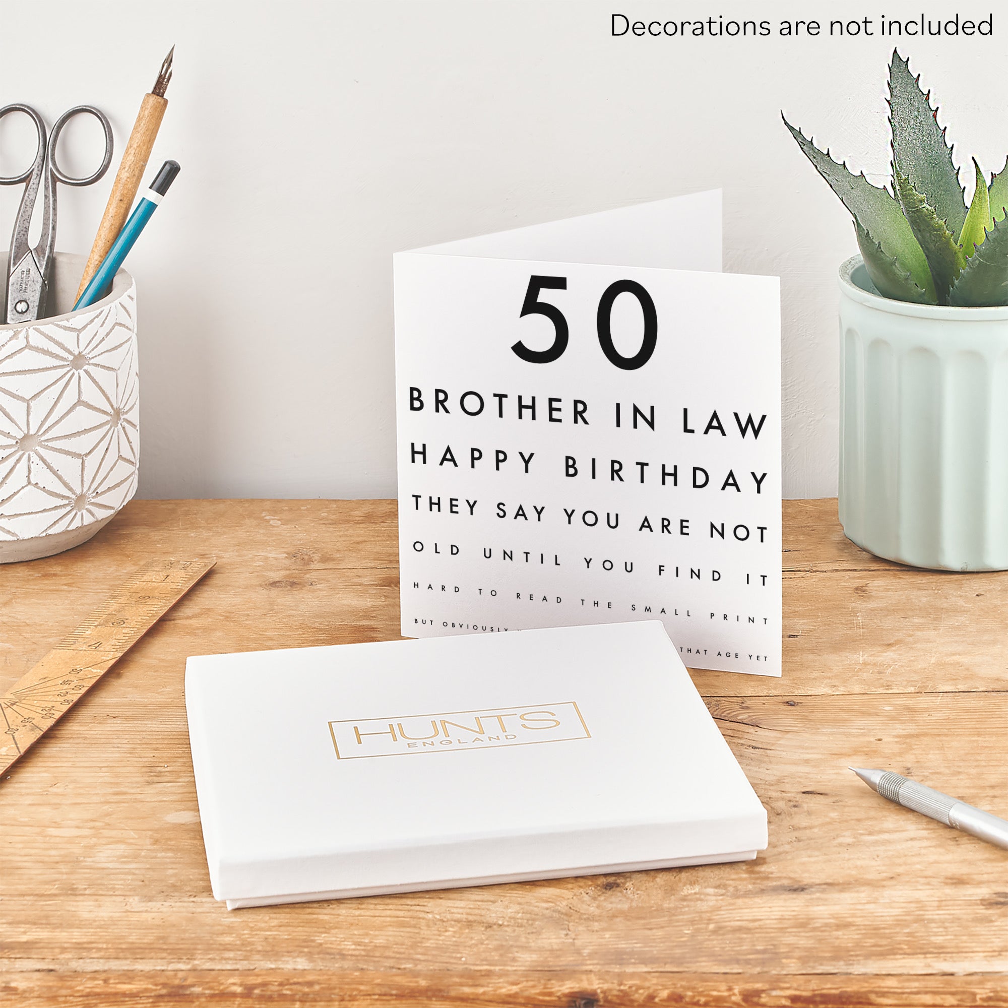 Boxed 50th Brother In Law Eye Sight Joke Birthday Card Letters - Default Title (B0D5RMGY2W)