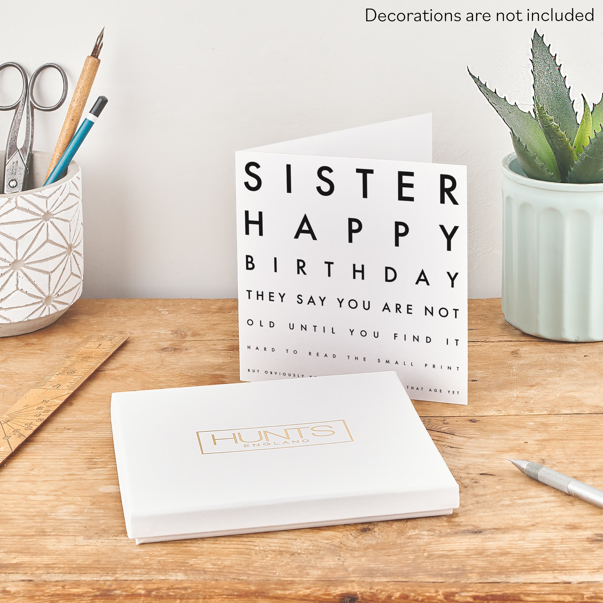 Boxed Sister Humorous Eye Sight Joke Birthday Card Letters - Default Title (B0D5RMHGPM)