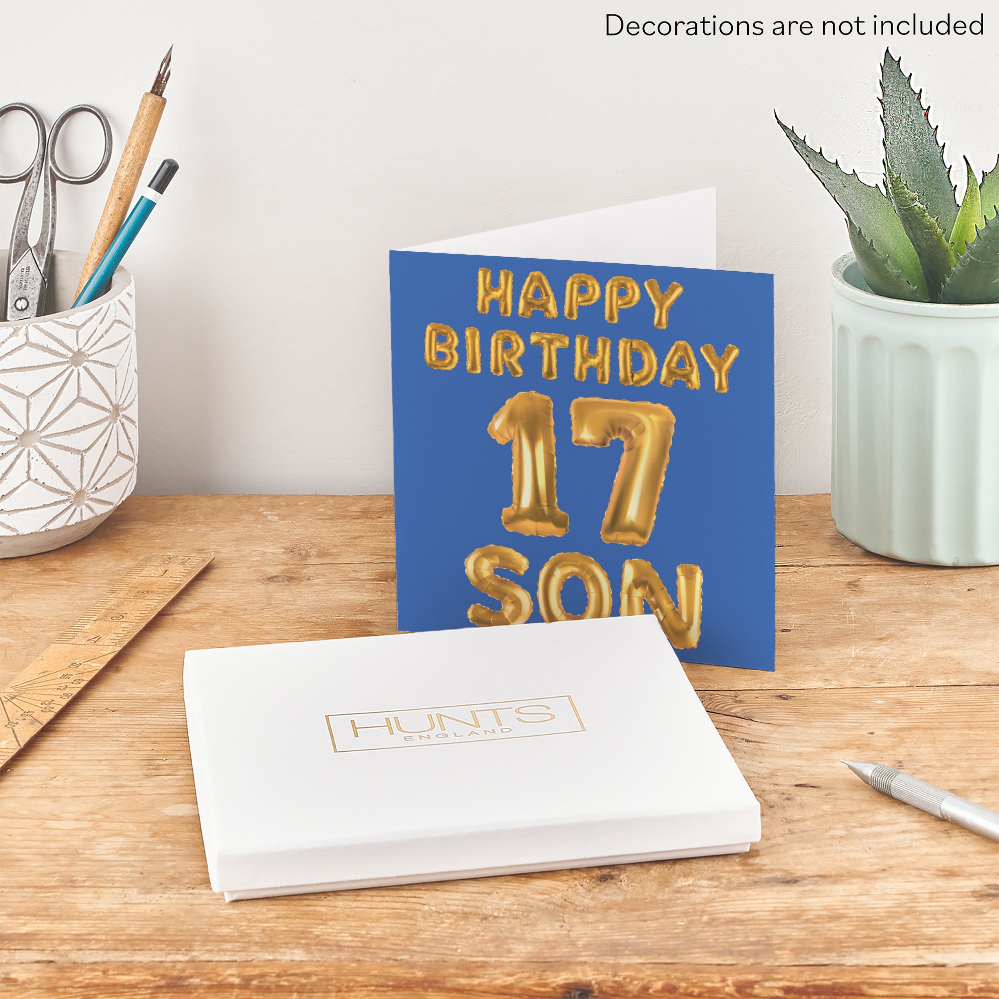 Boxed 17th Son Birthday Card Balloon - Default Title (B0D5RMMXLQ)