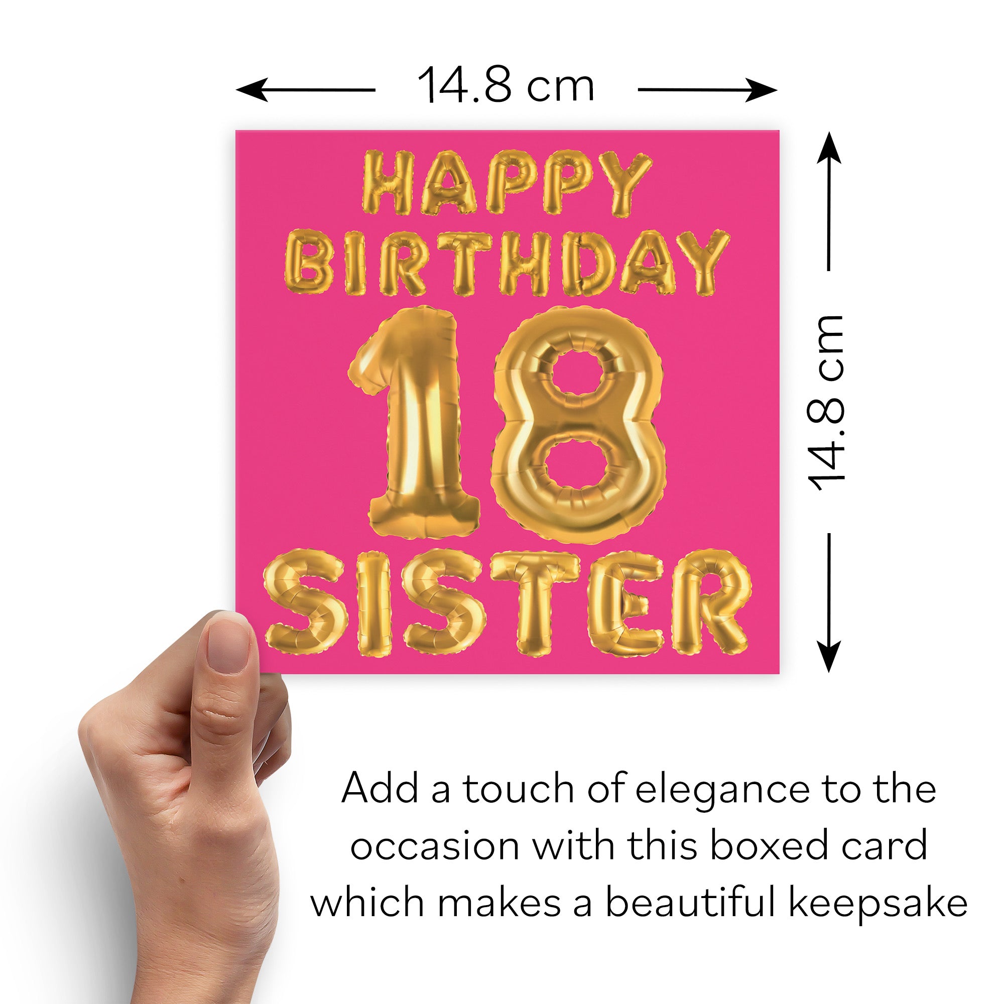 Boxed 18th Sister Birthday Card Balloon - Default Title (B0D5RMPP82)