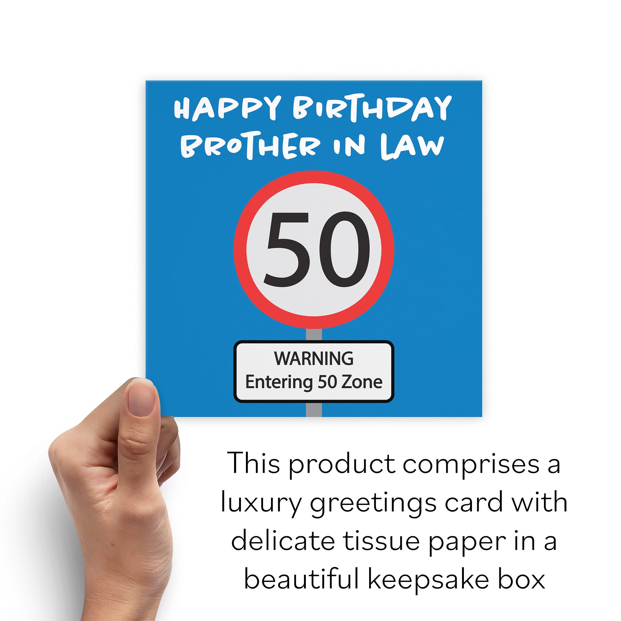 Boxed 50th Brother In Law Birthday Card Road Sign - Default Title (B0D5RMQQ7R)