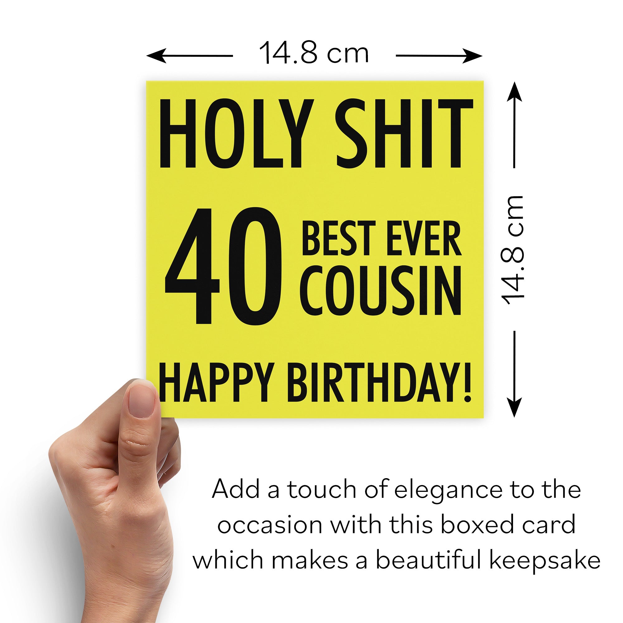 Boxed 40th Cousin Birthday Card Holy Shit - Default Title (B0D5RMQQ9R)