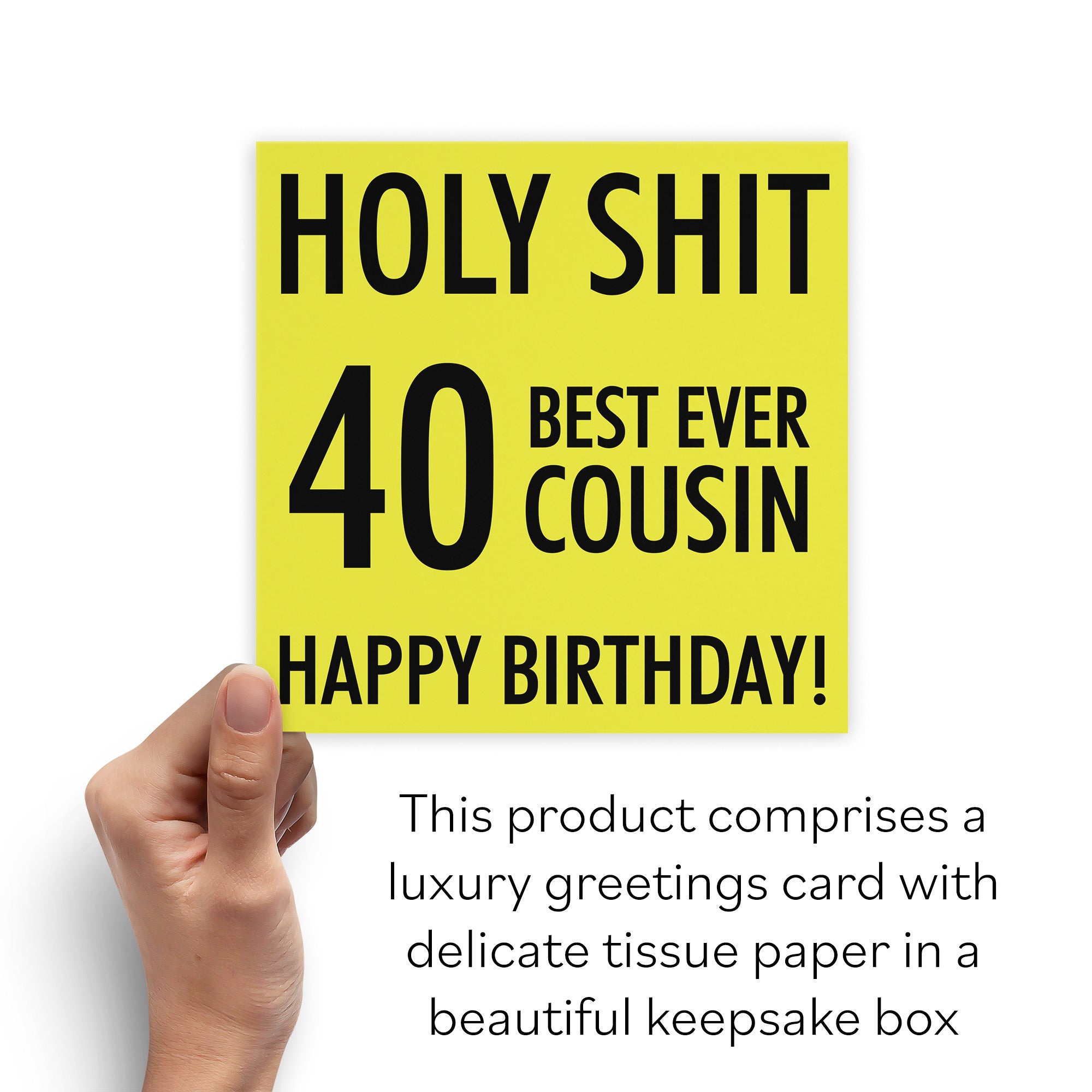 Boxed 40th Cousin Birthday Card Holy Shit - Default Title (B0D5RMQQ9R)