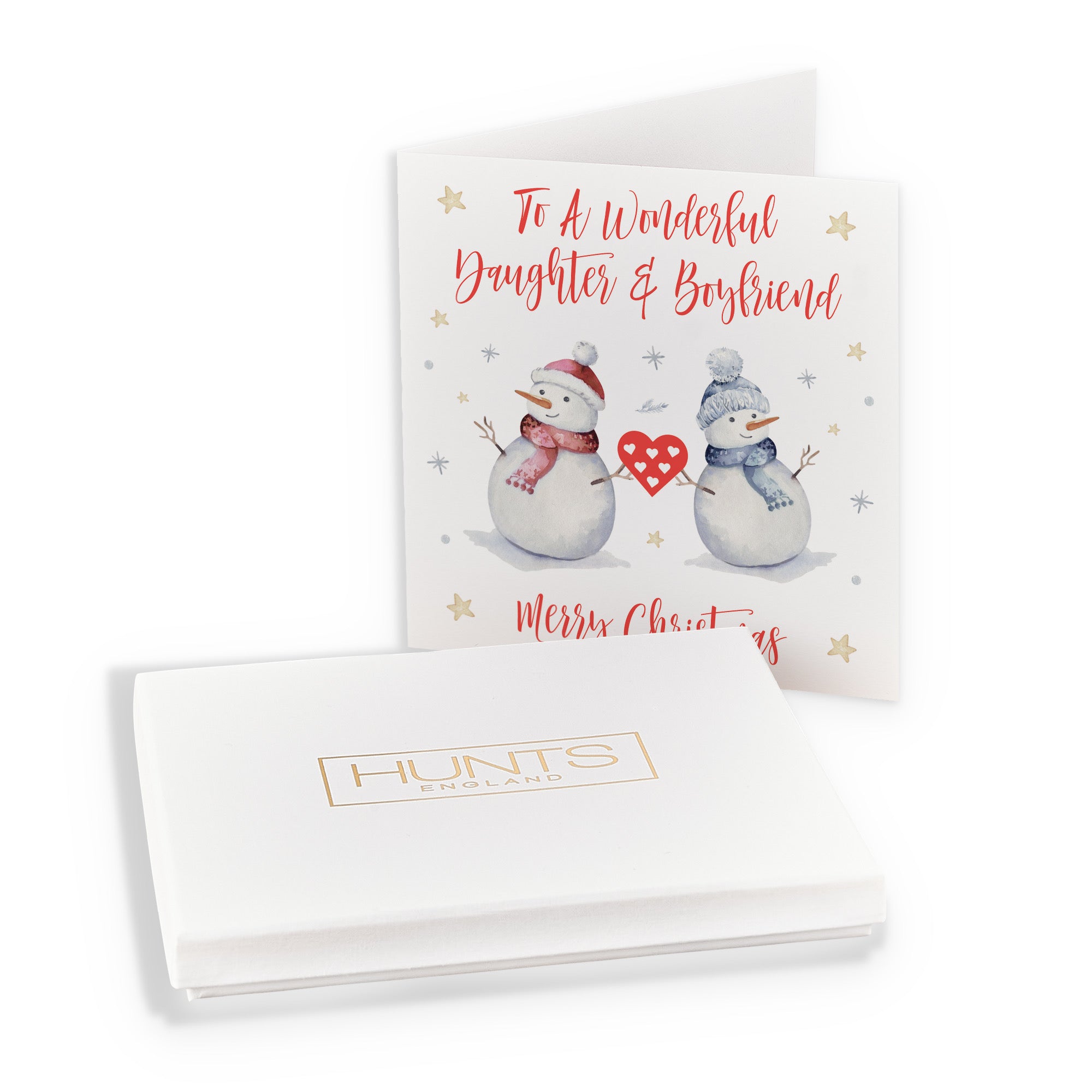 Boxed Daughter And Boyfriend Snowman Christmas Card - Default Title (B0D5RMR339)