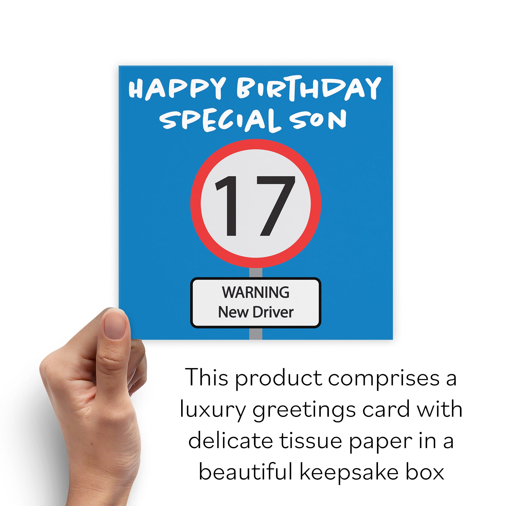 Boxed 17th Son Birthday Card Road Sign - Default Title (B0D5RMRFCY)